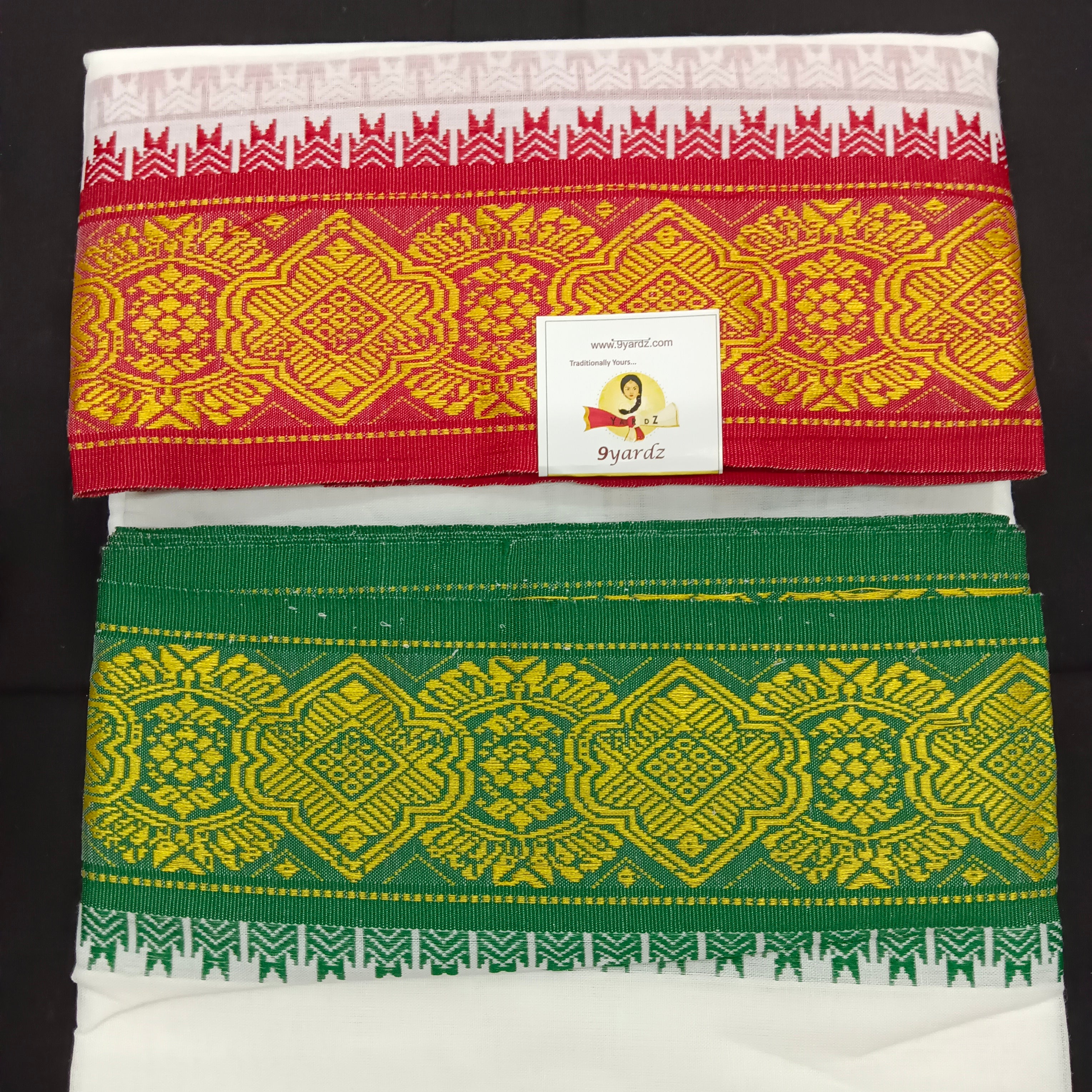 Cotton dhoti 10*6 thread jacquard Zari border