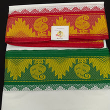 Load image into Gallery viewer, Cotton dhoti 9*5 thread jacquard Zari border