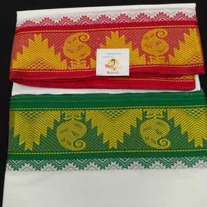 Cotton dhoti 9*5 thread jacquard Zari border