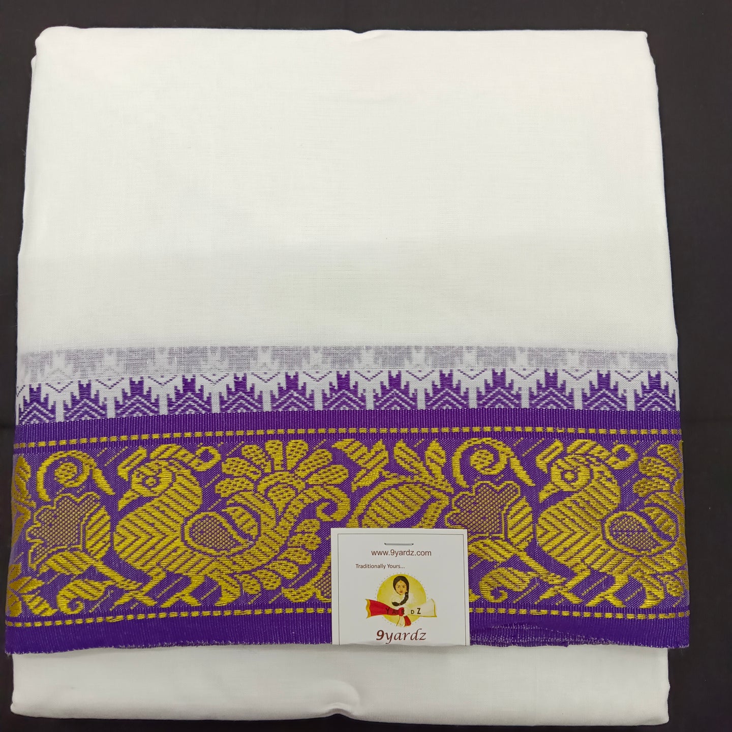 Cotton dhoti 10*6 thread jacquard Zari border