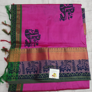 printed Poly Silk Sarees