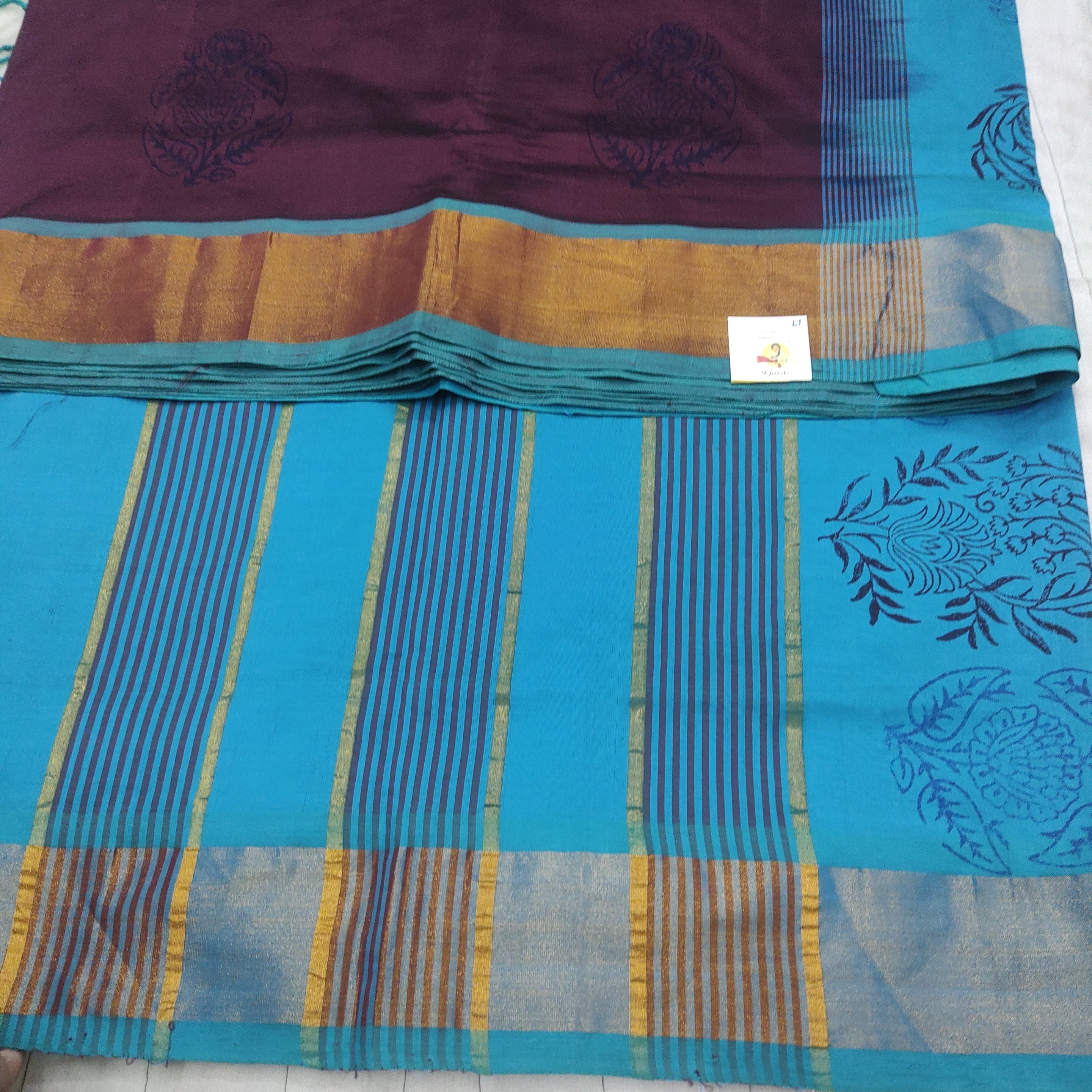 Printed Semi silk cotton 6Yards