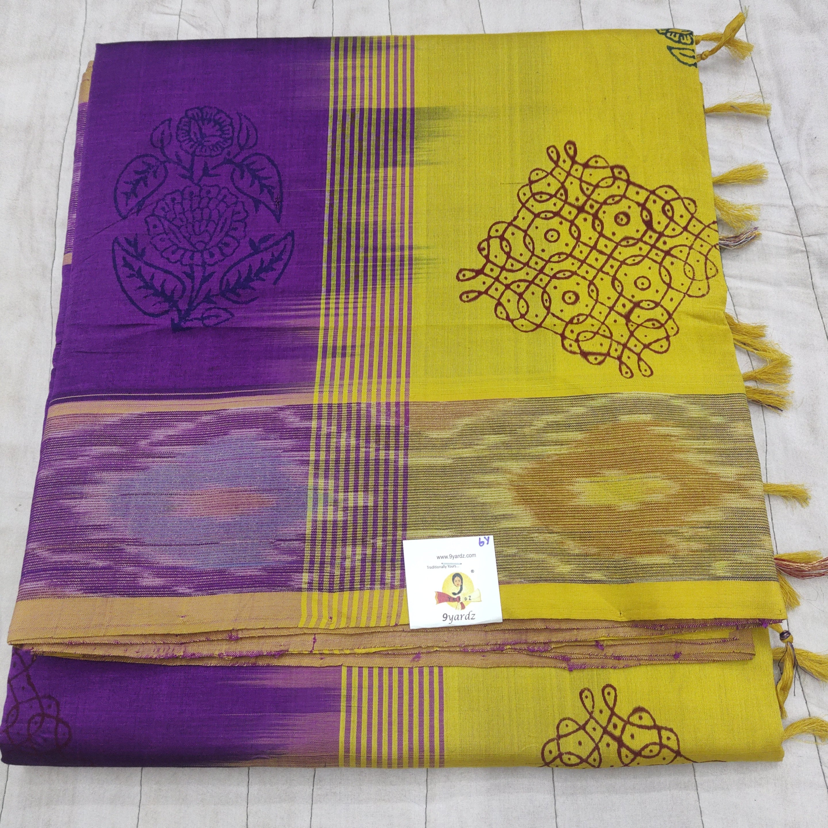 Printed Semi silk cotton 6Yards