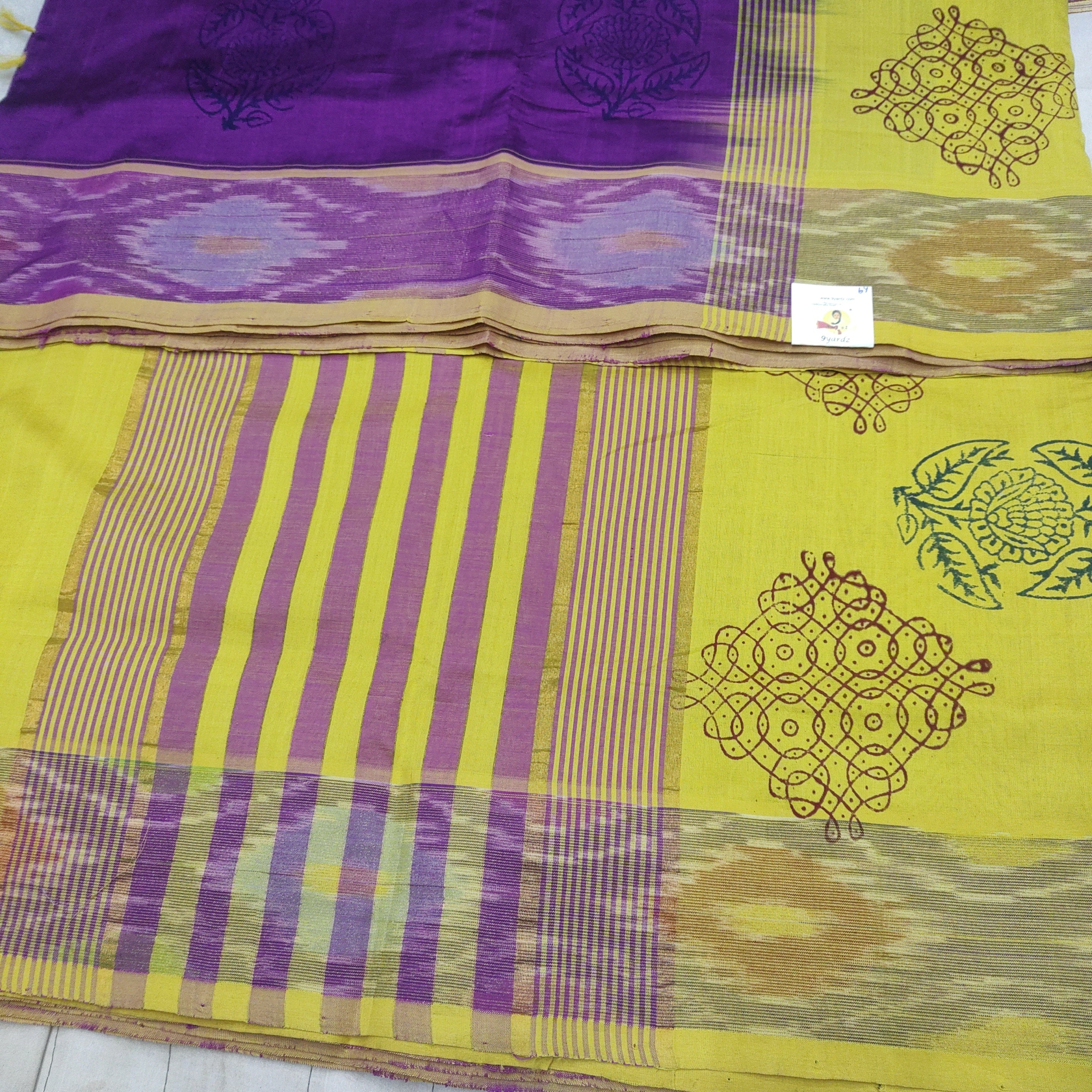 Printed Semi silk cotton 6Yards