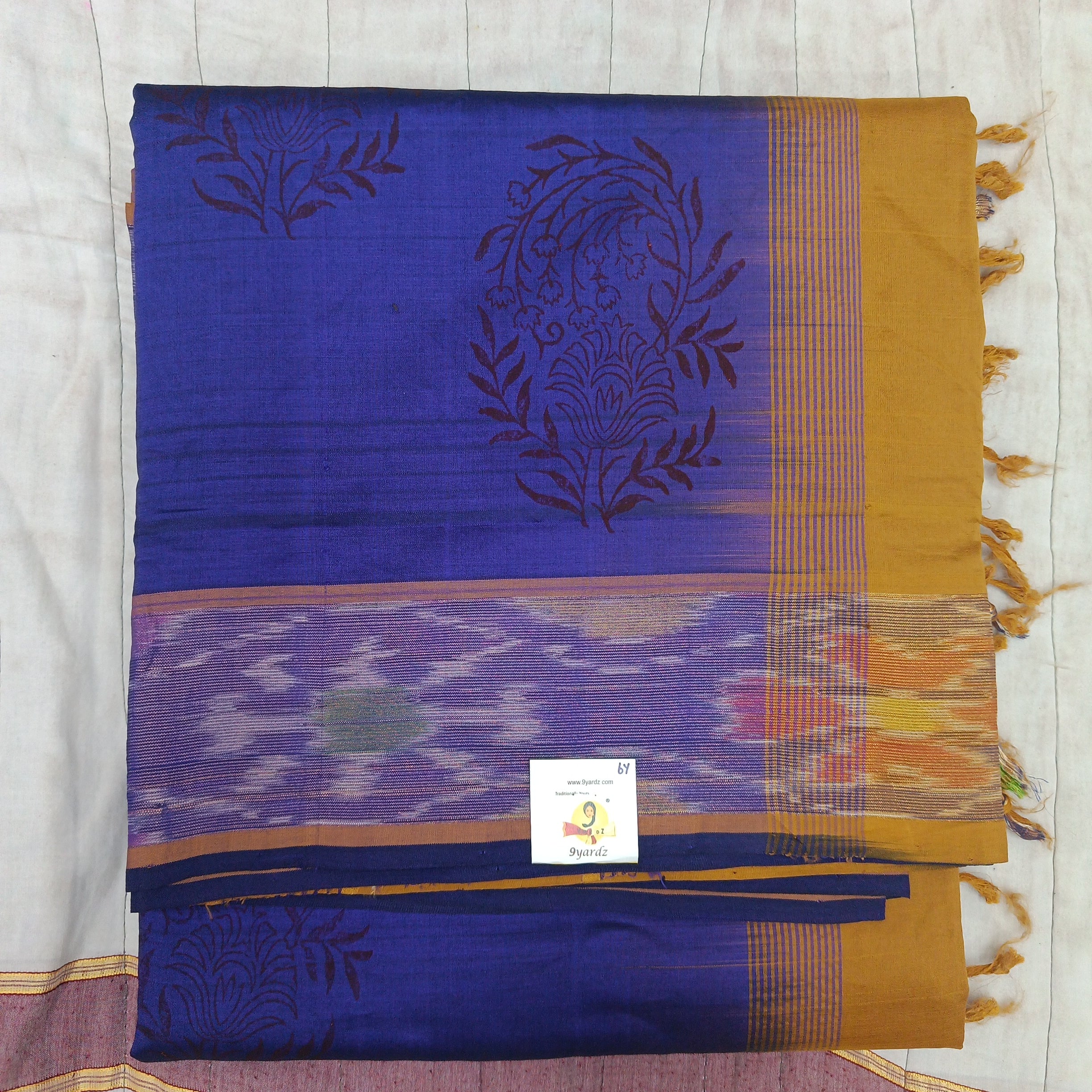 Printed Semi silk cotton 6Yards