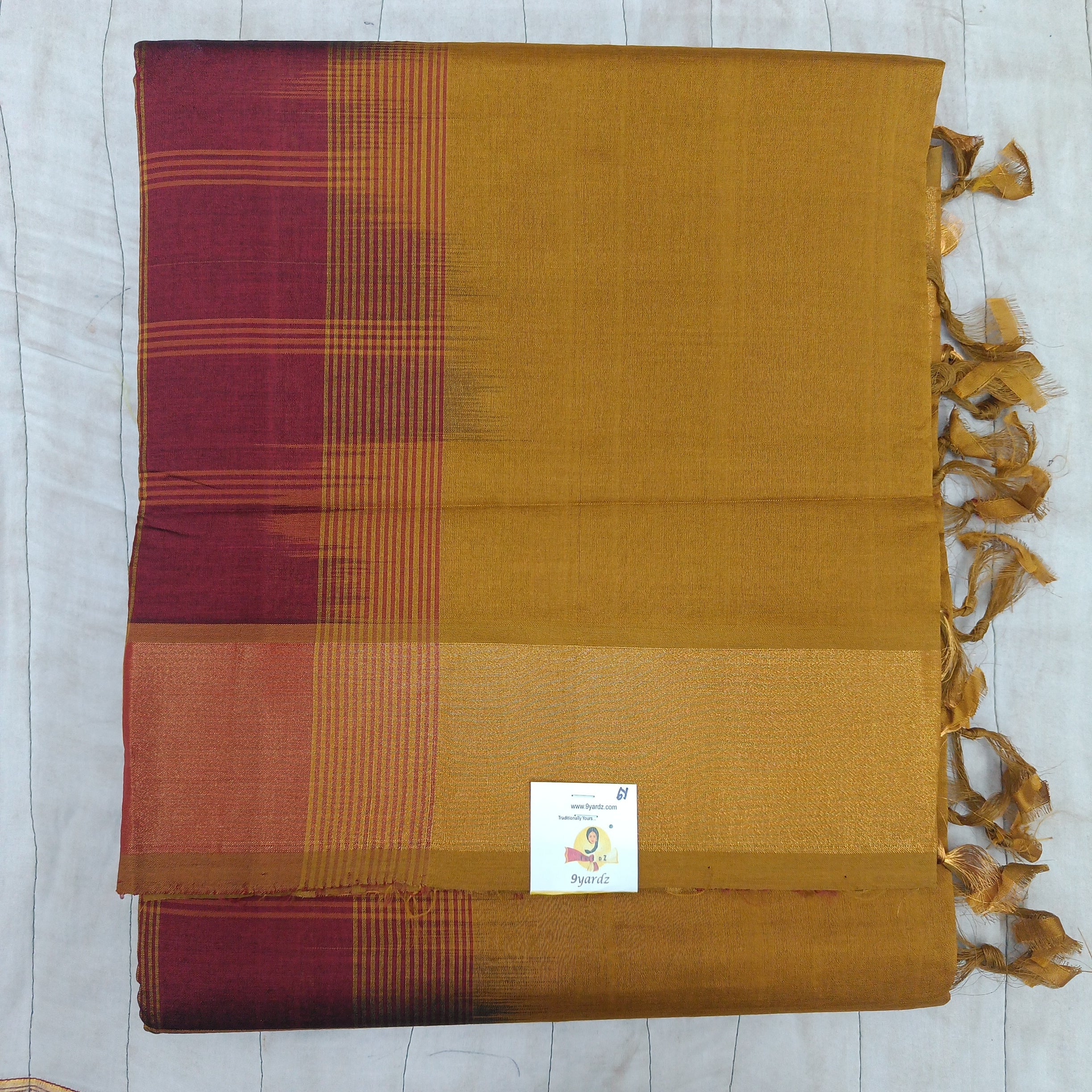 Semi silk checked cotton 6Yards