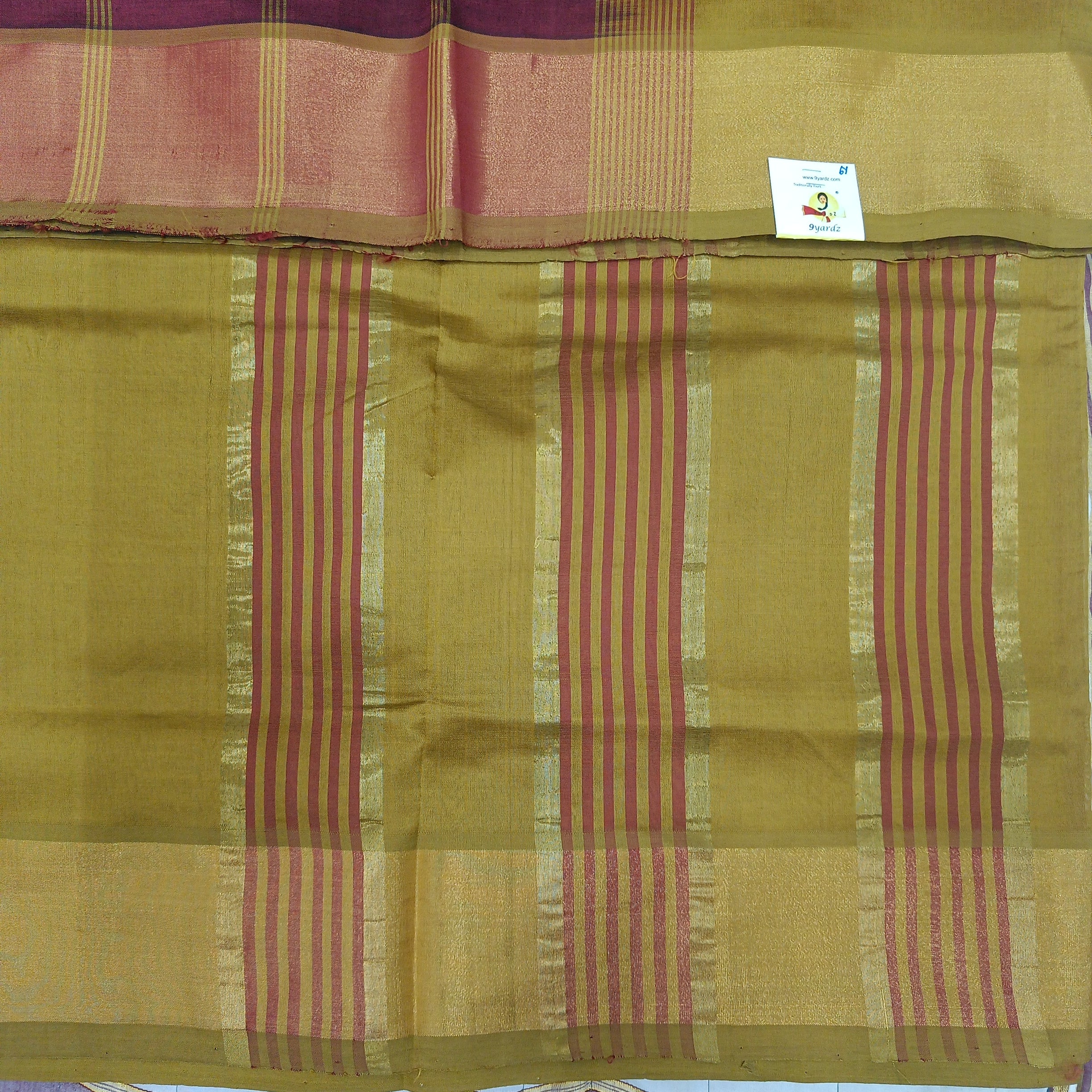 Semi silk checked cotton 6Yards