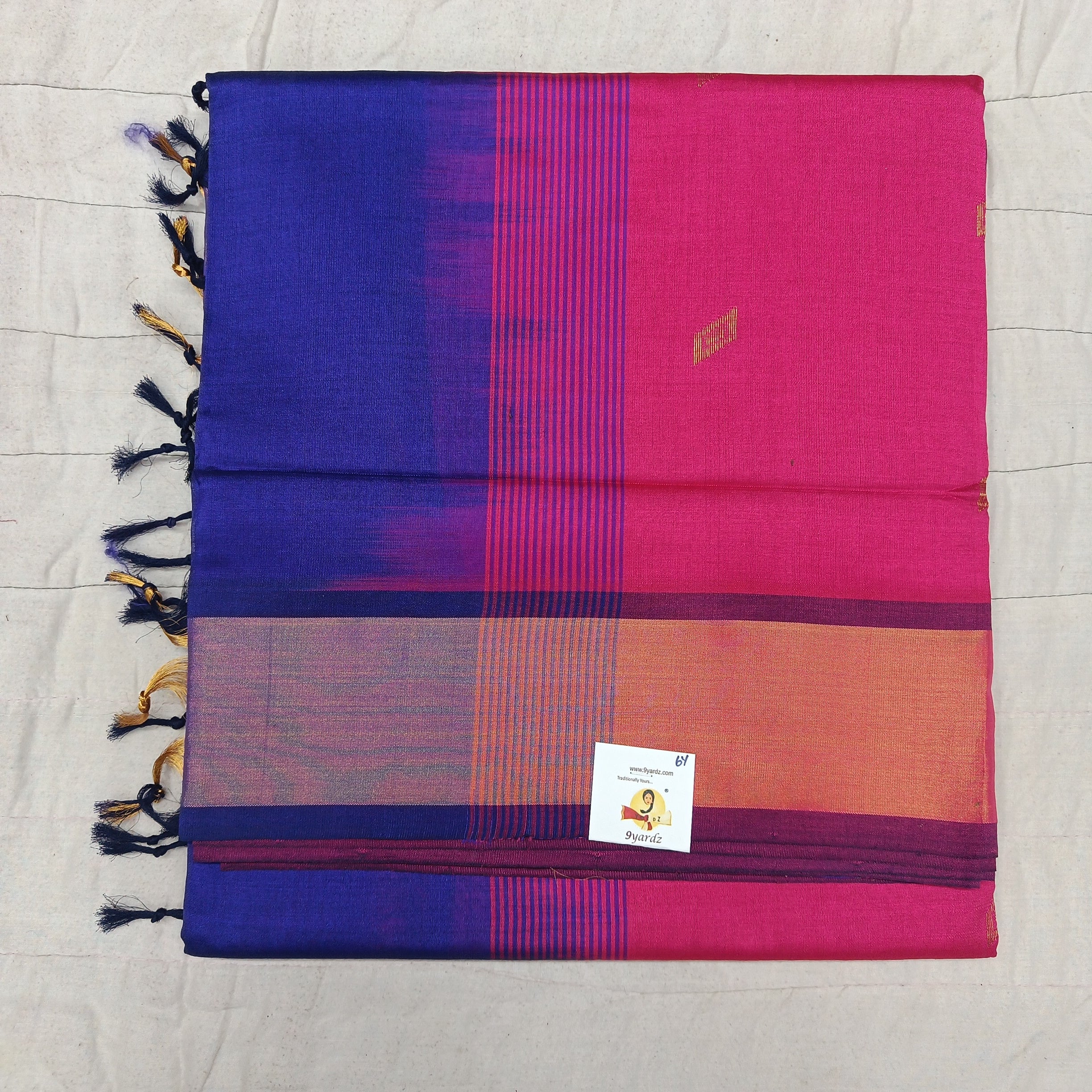 Semi silk with butta 6Yards