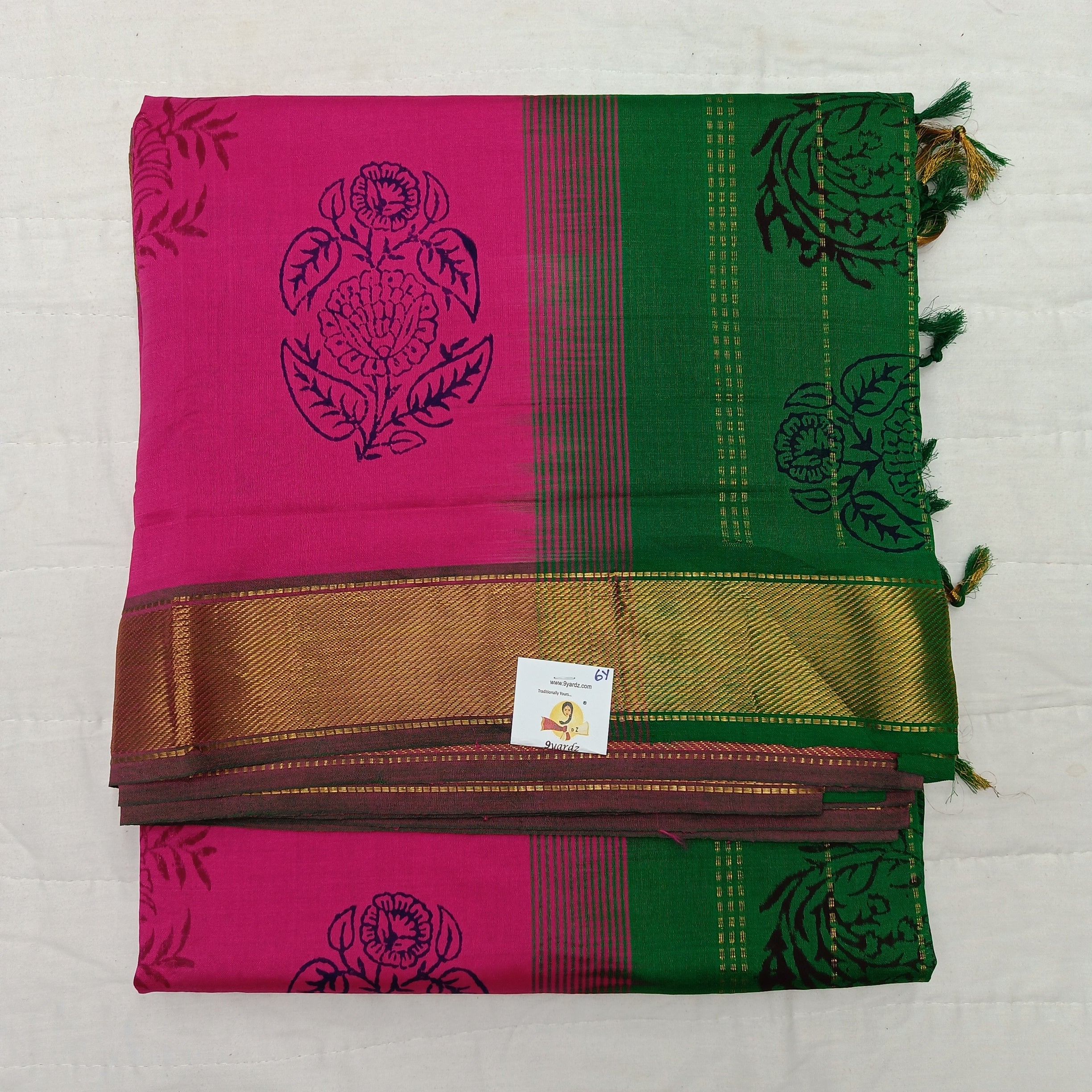 Semi silk printed 6Yards