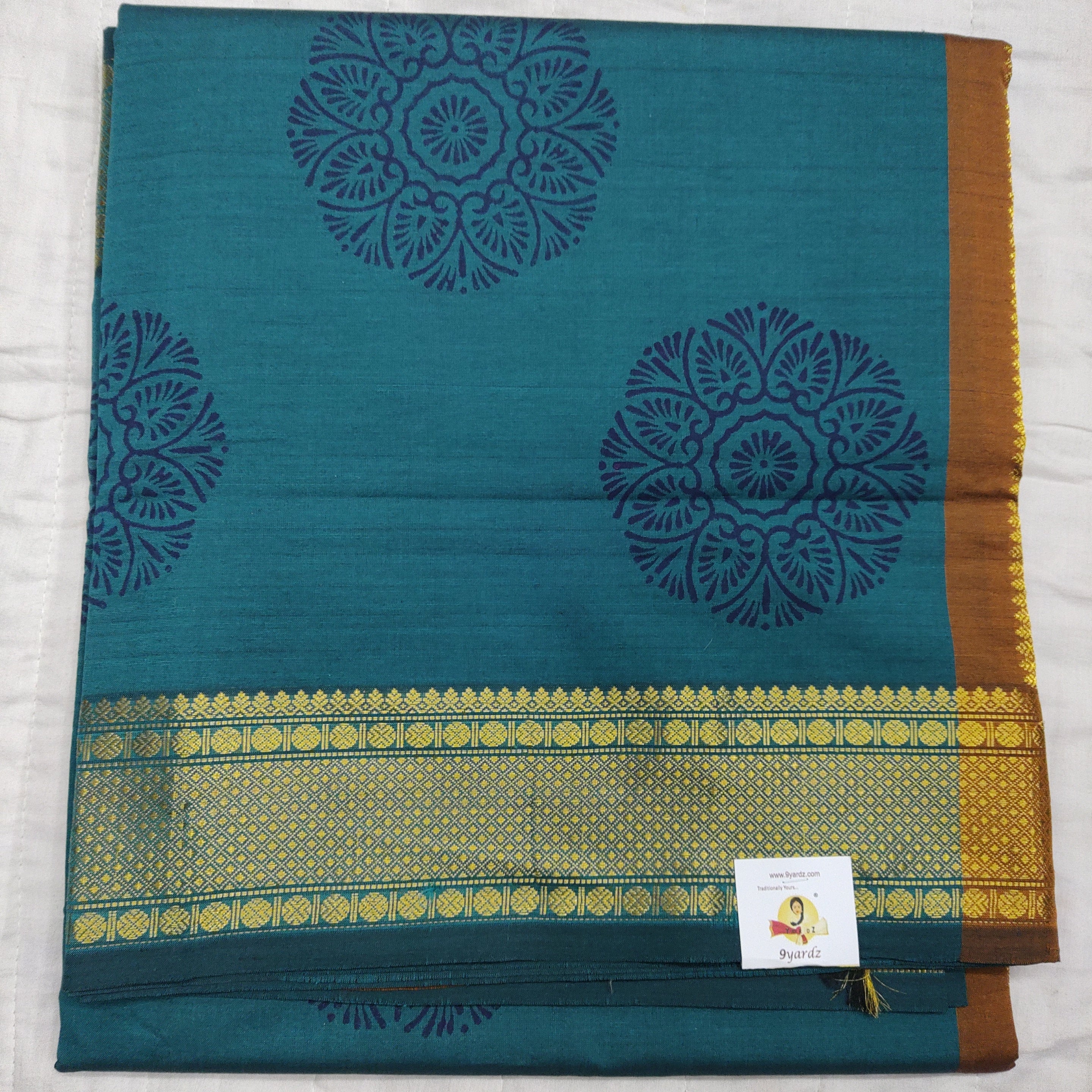 Semi silk cotton printed 6Yards