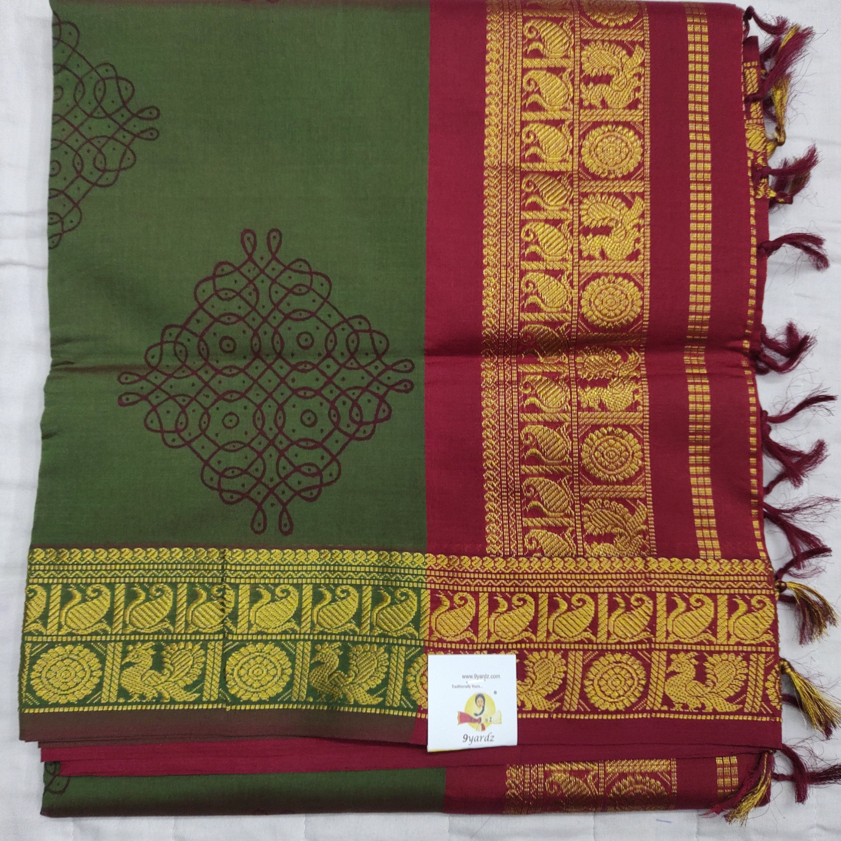 Semi silk cotton printed 6Yards