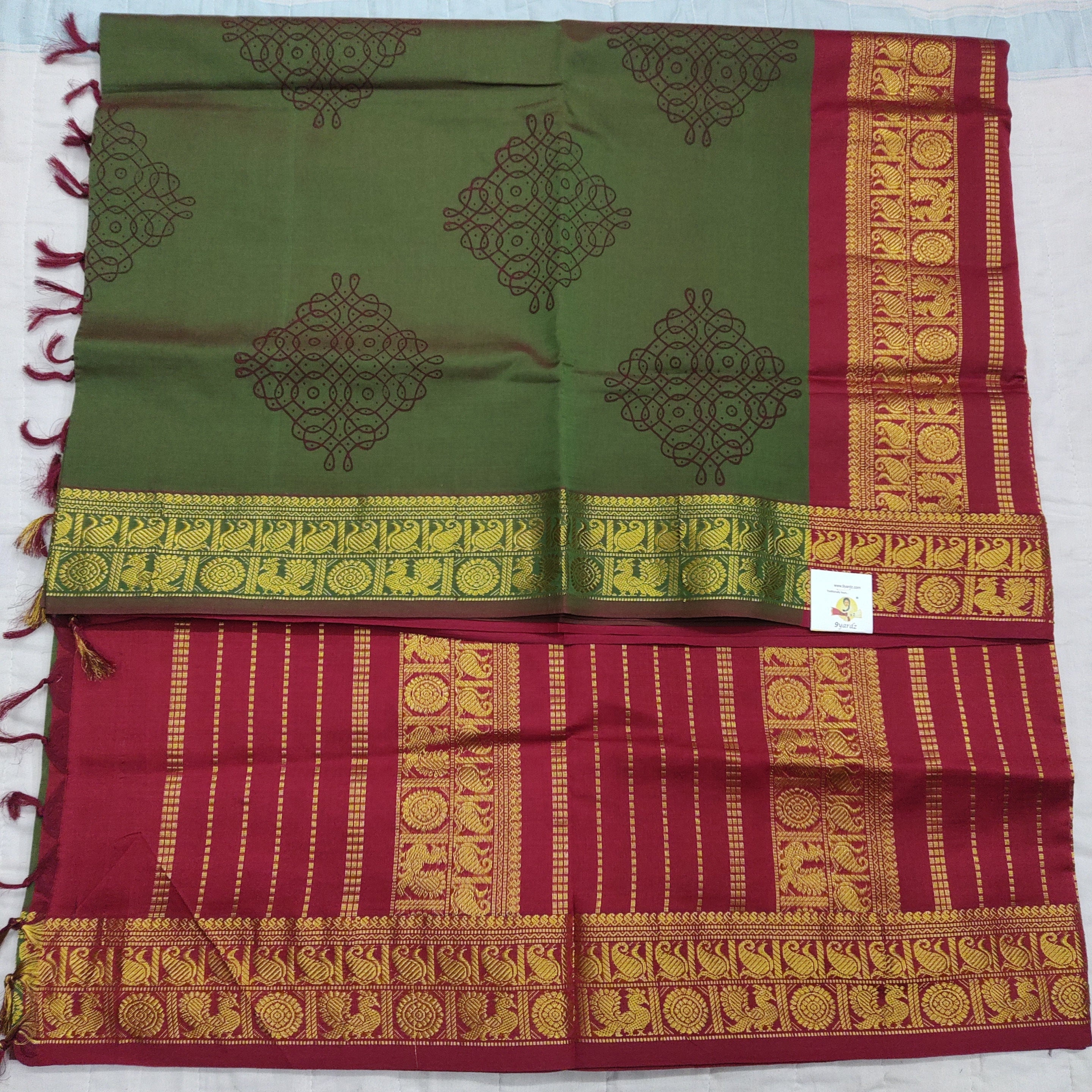 Semi silk cotton printed 6Yards