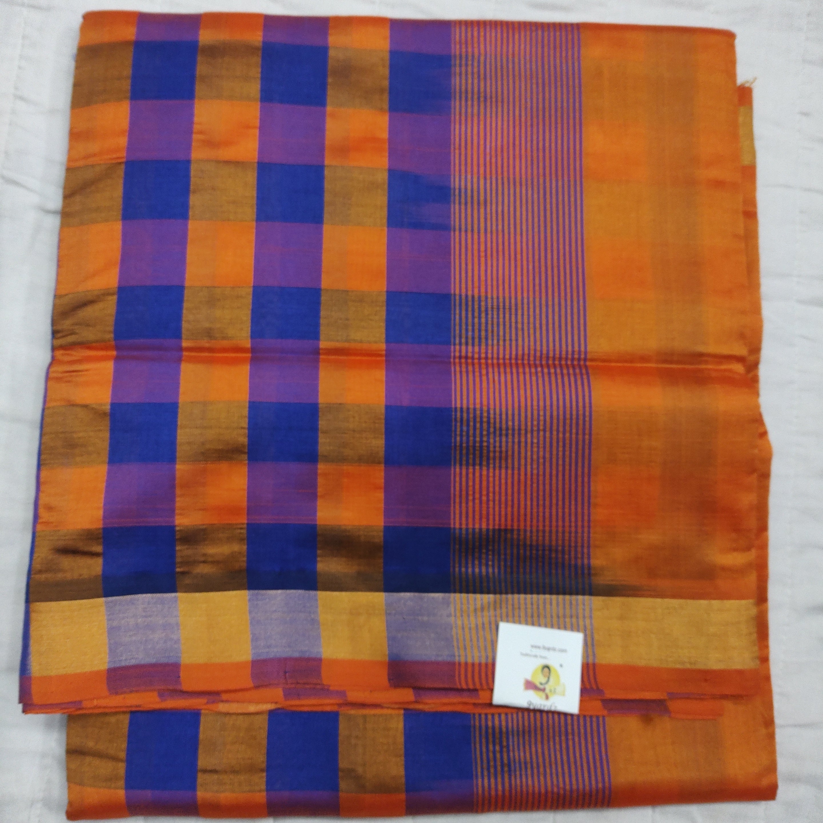 Semi silk cotton checked 6Yards