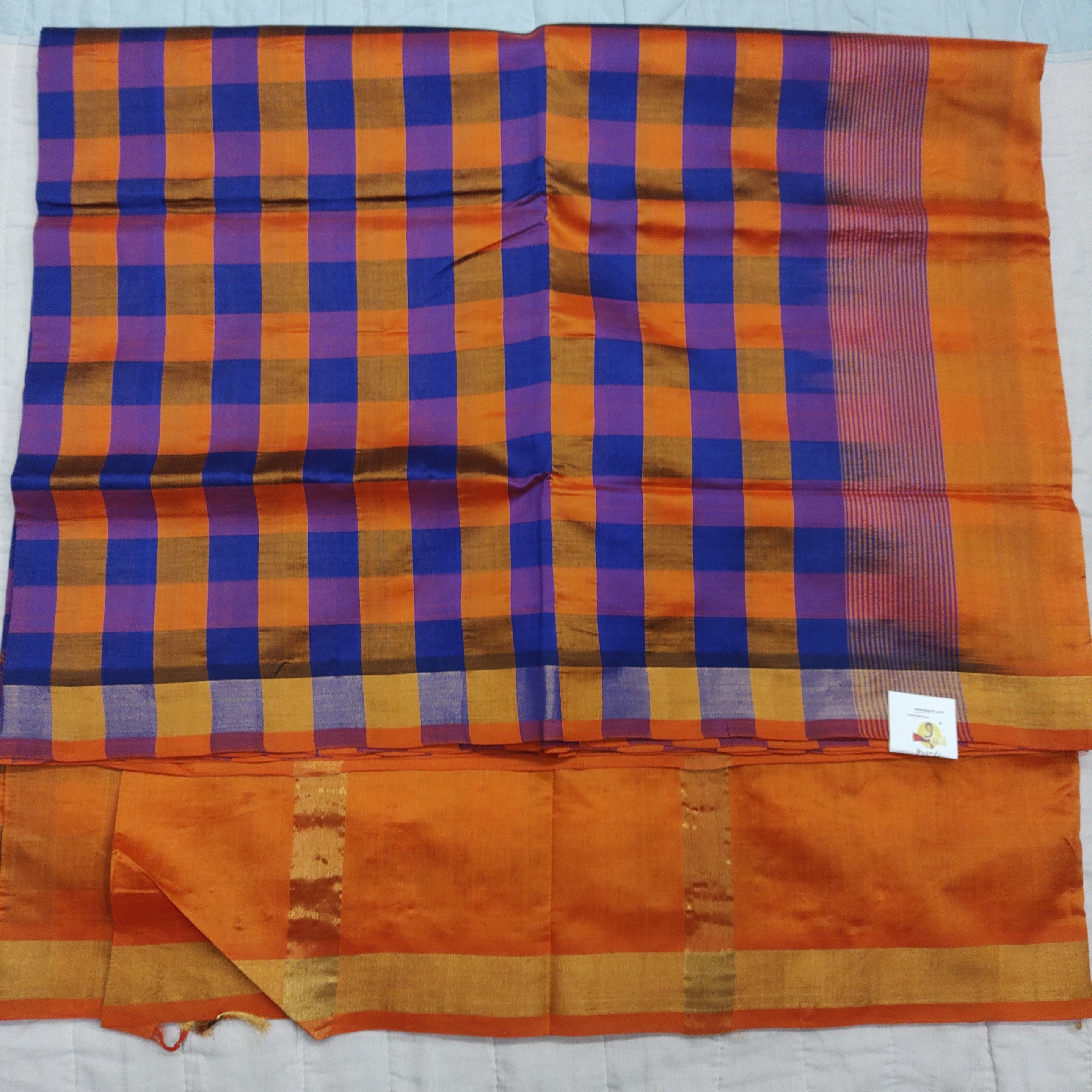 Semi silk cotton checked 6Yards