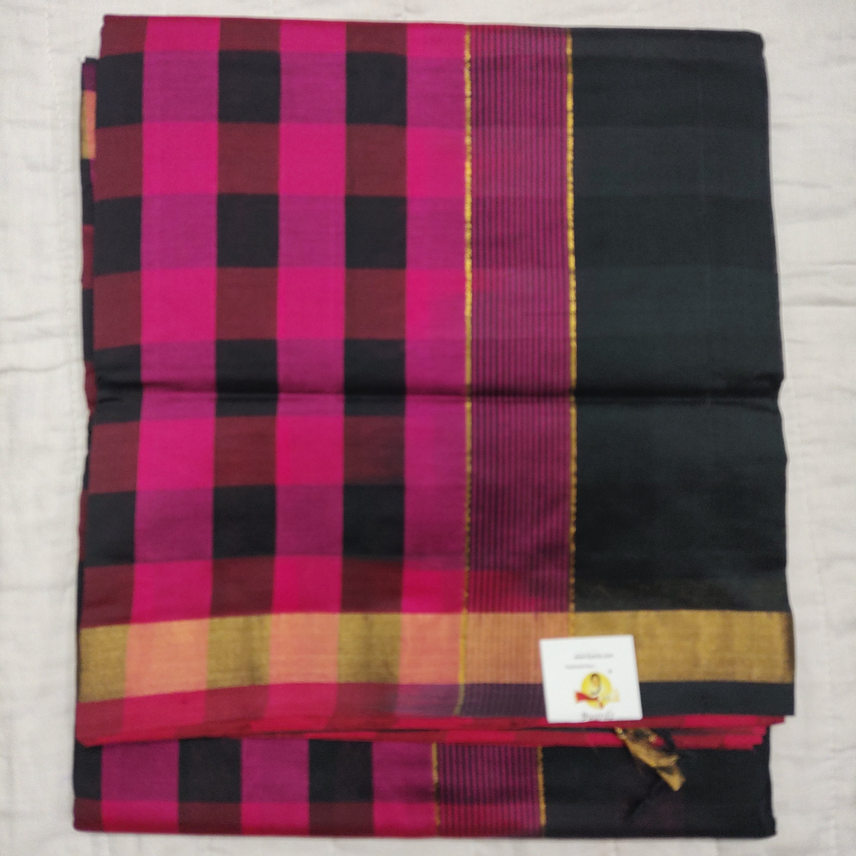 Semi silk cotton checked 6Yards
