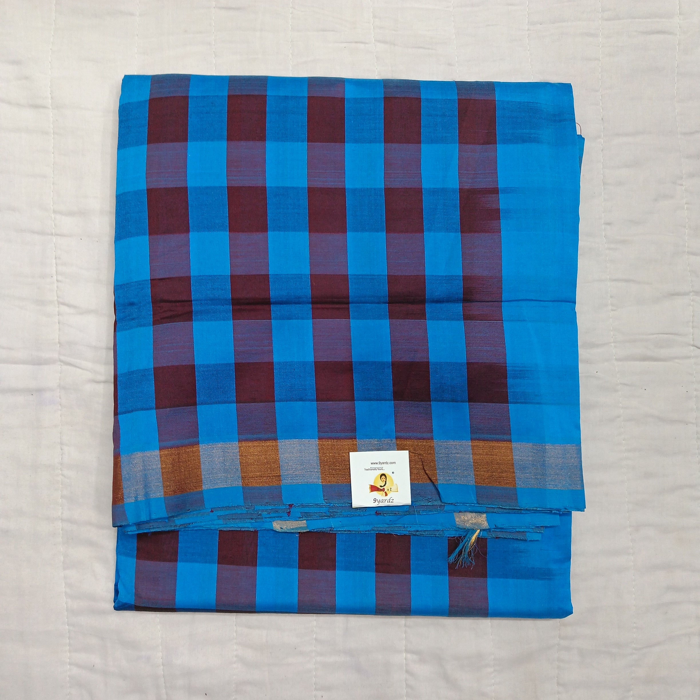 Semi silk cotton checked 6Yards
