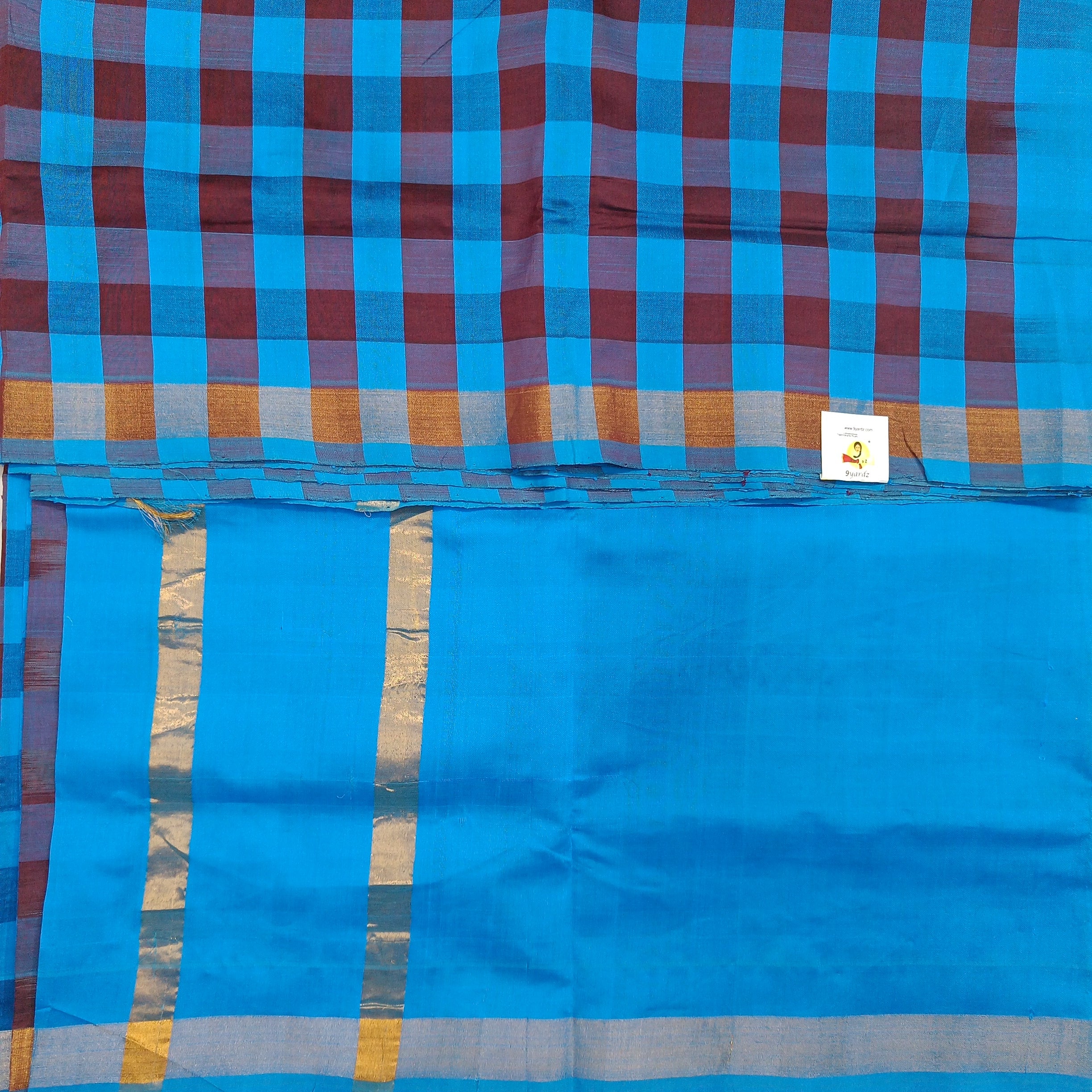 Semi silk cotton checked 6Yards