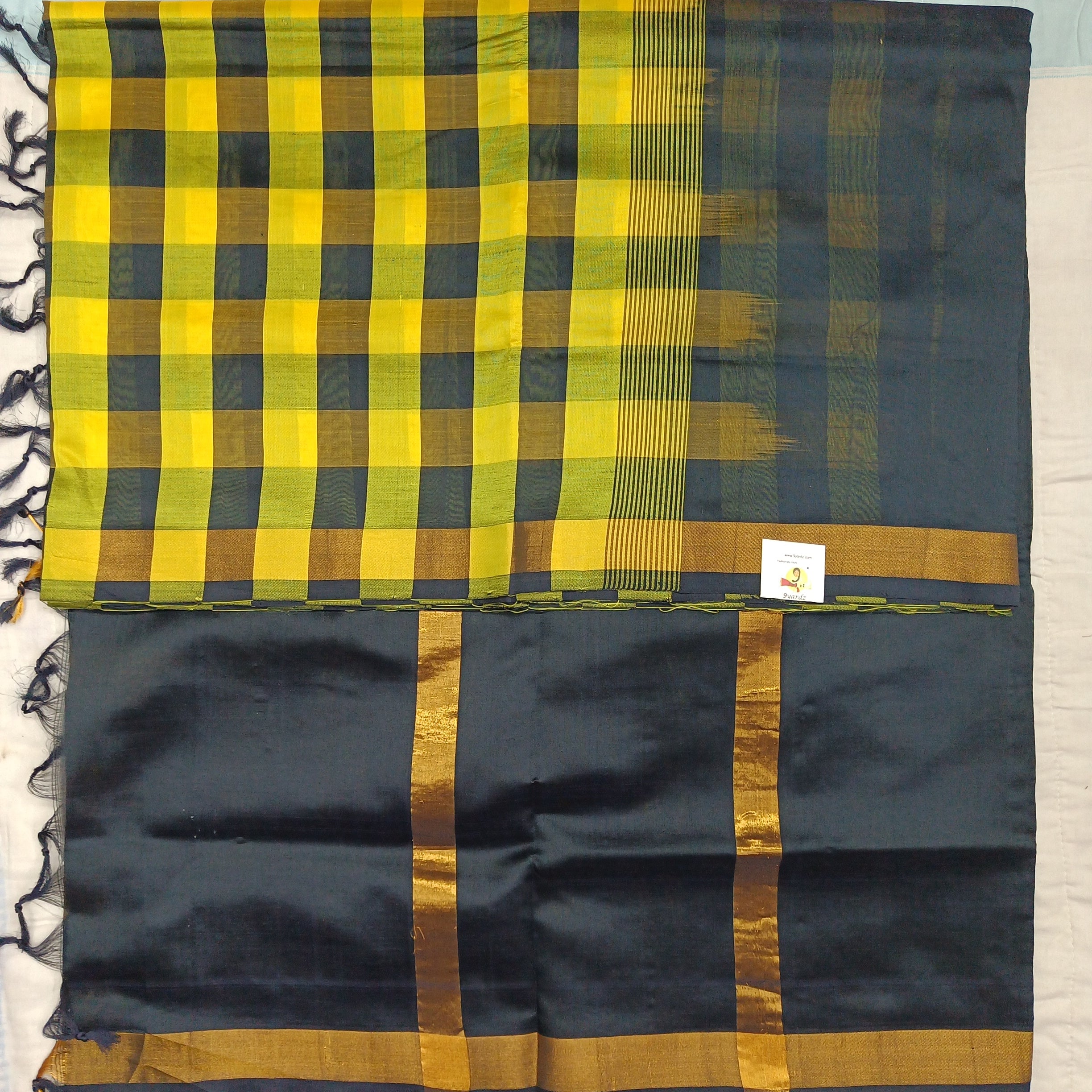 Semi silk cotton checked 6Yards