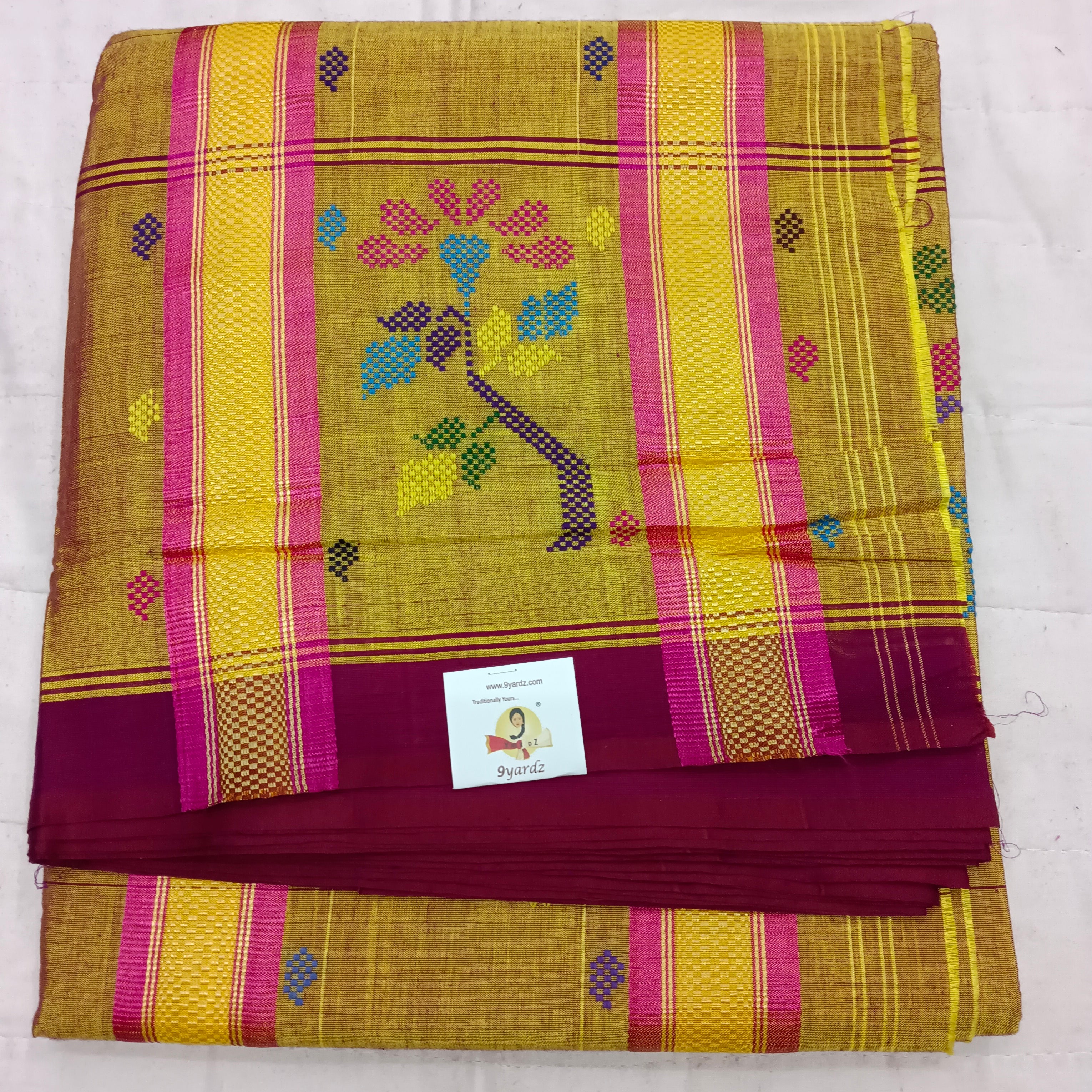Devendra 10.5yards Body checked  Embossed