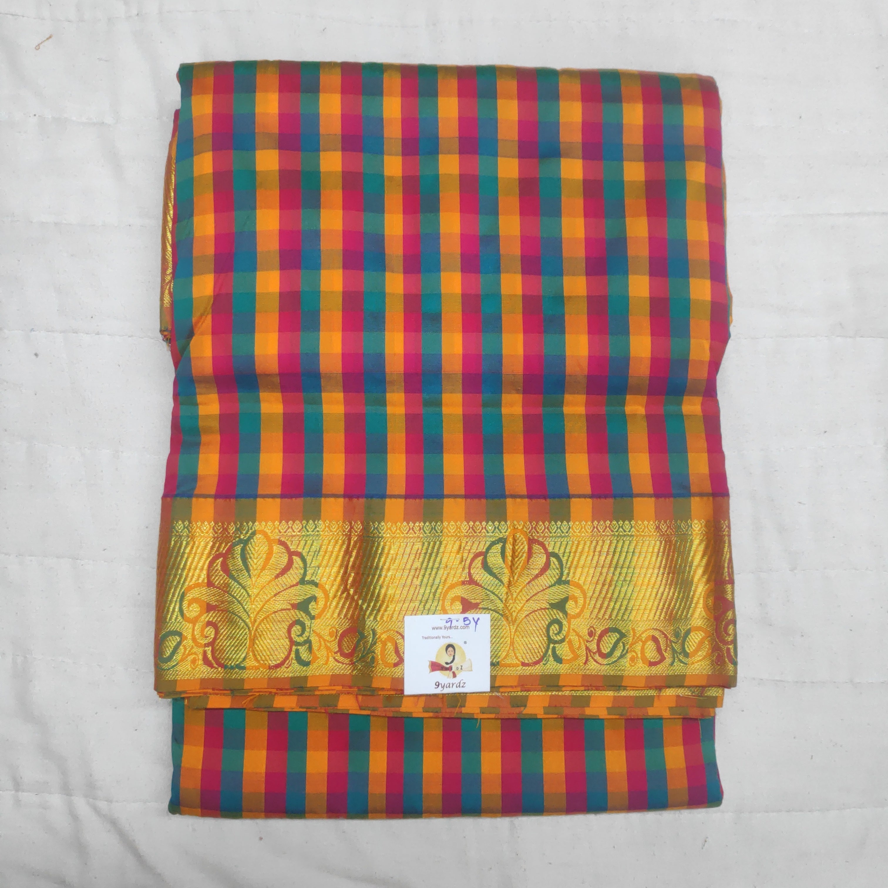 Poly silk 9.5yards madisar checked