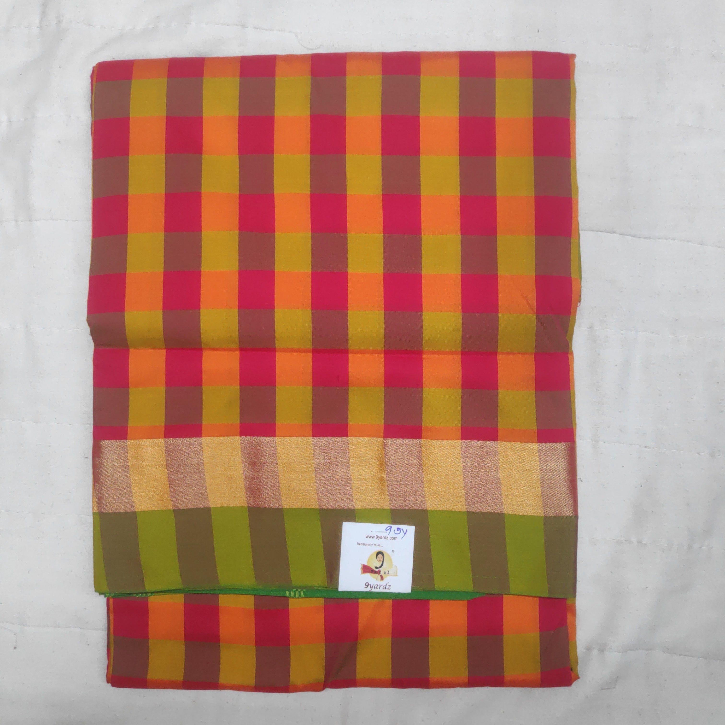 Poly silk 9.5yards madisar checked