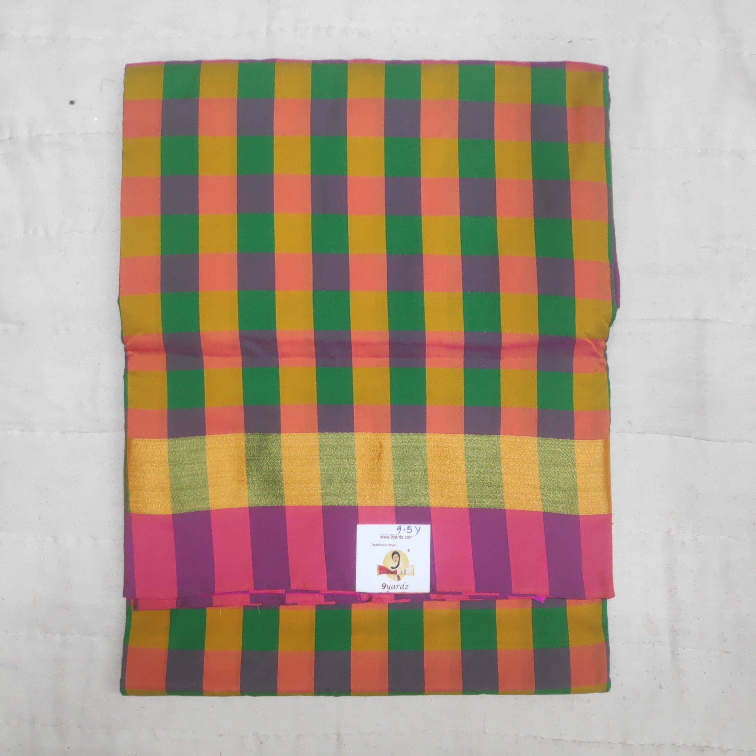 Poly silk 9.5yards madisar checked
