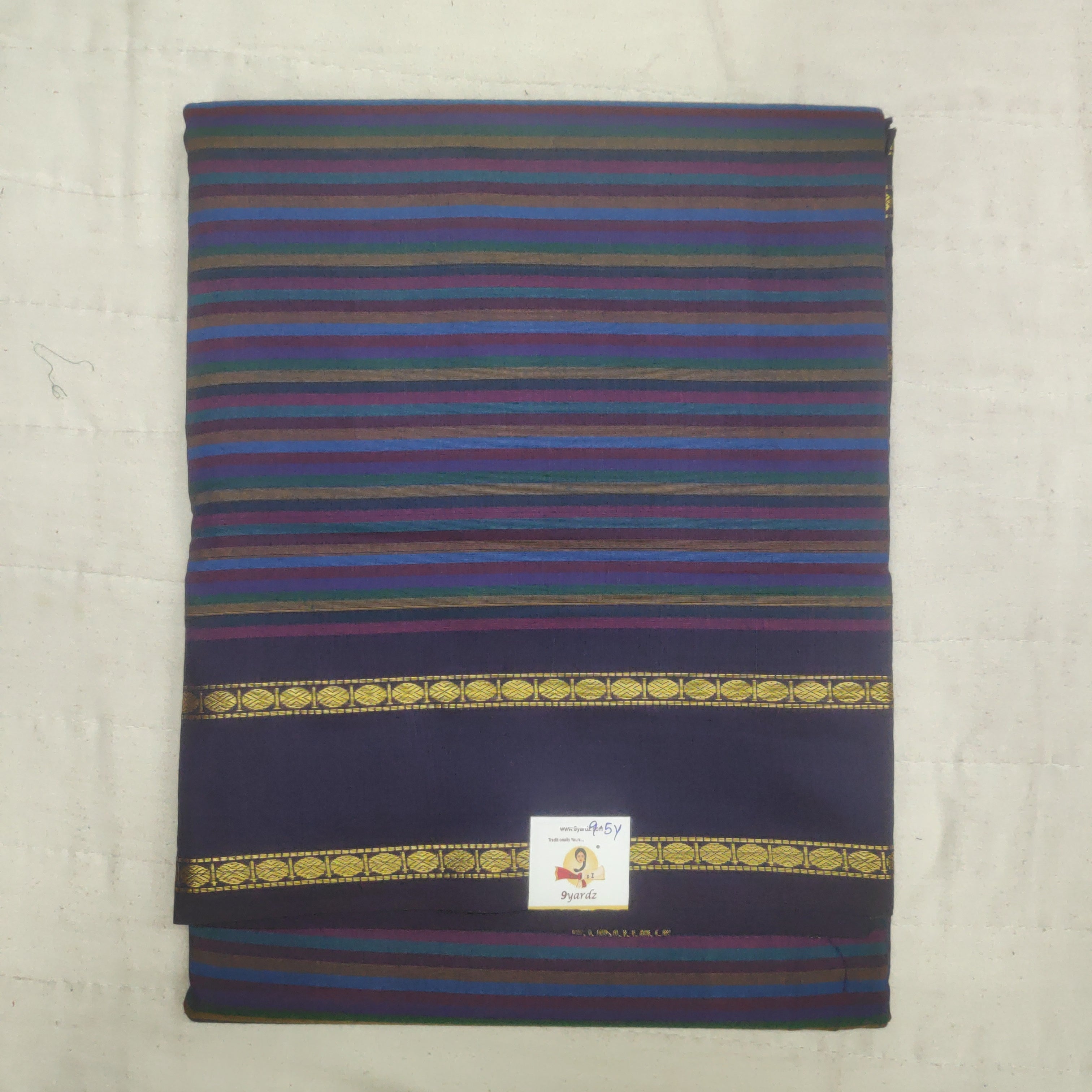 Poly silk 9.5yards madisar striped
