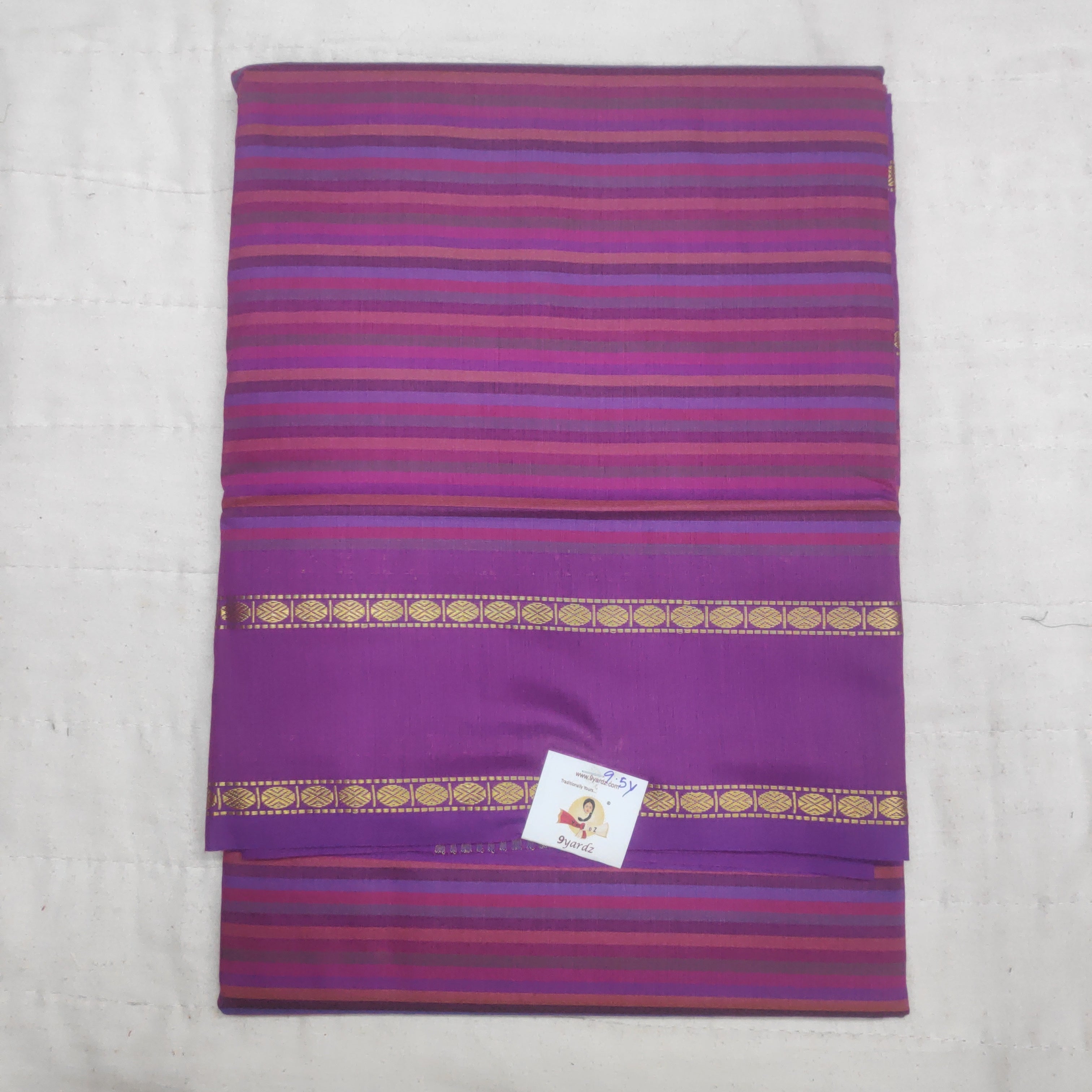 Poly silk 9.5yards madisar striped
