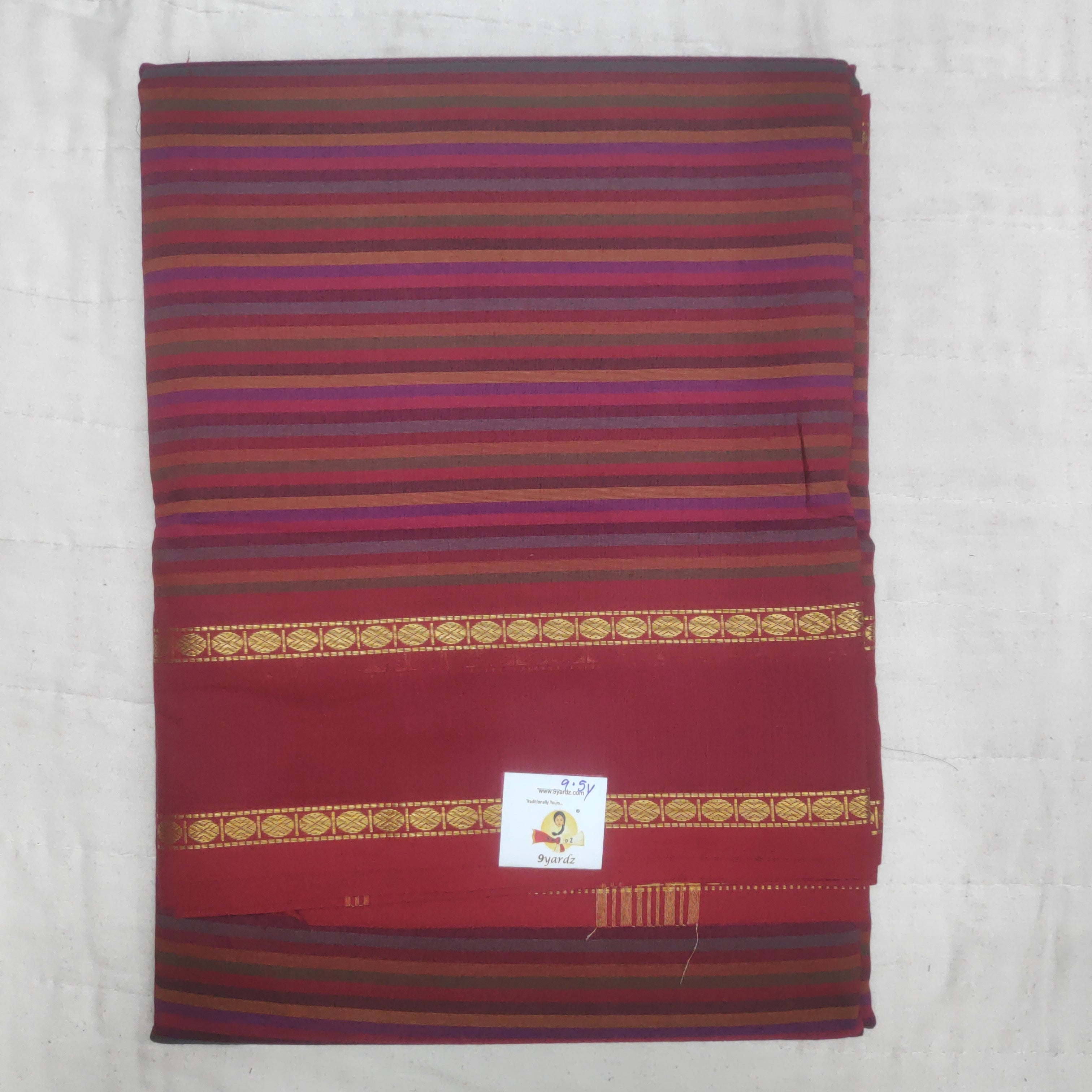 Poly silk 9.5yards madisar striped