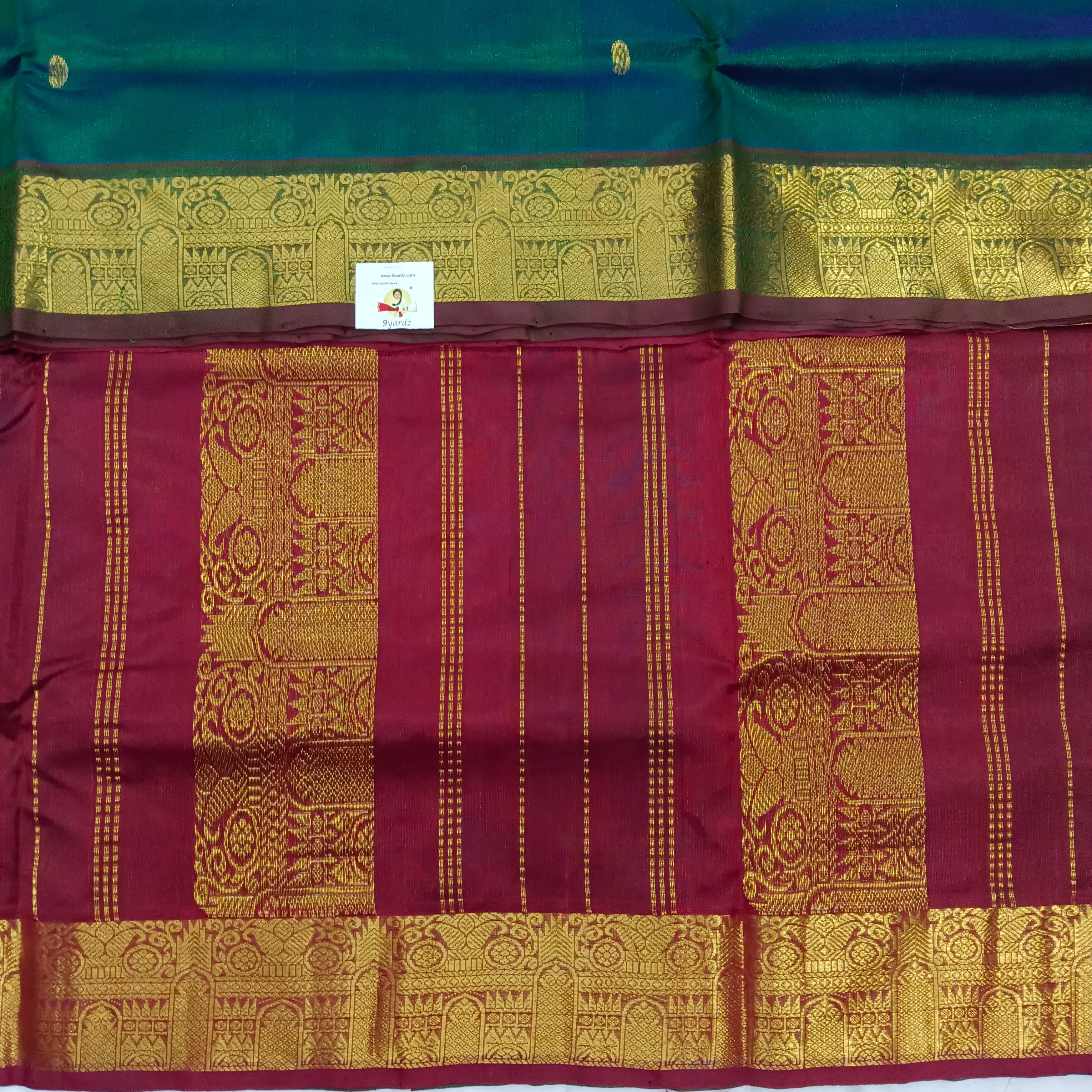 Pure silk cotton with butta -10 yards madisar