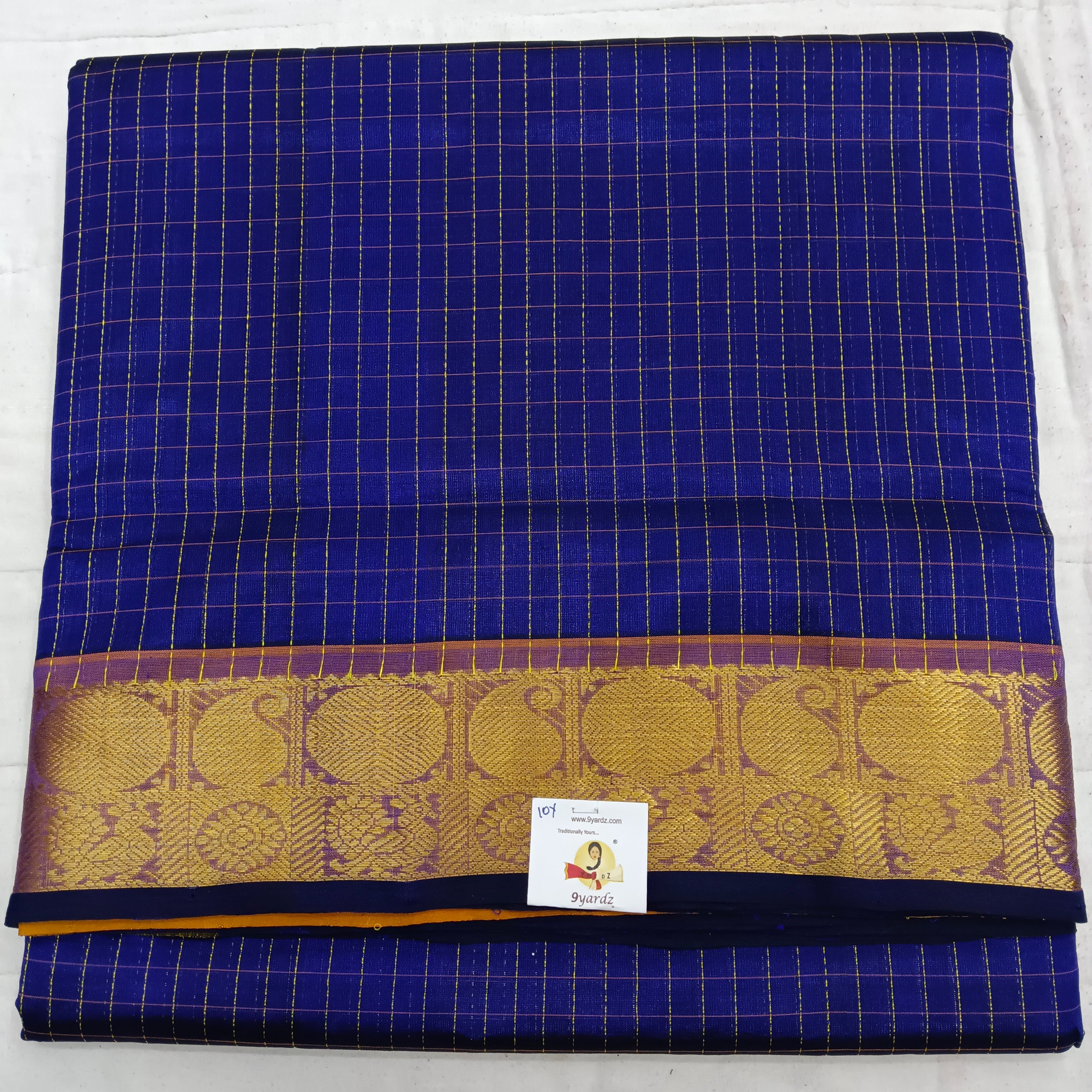 Pure silk cotton -10yards Checked madisar