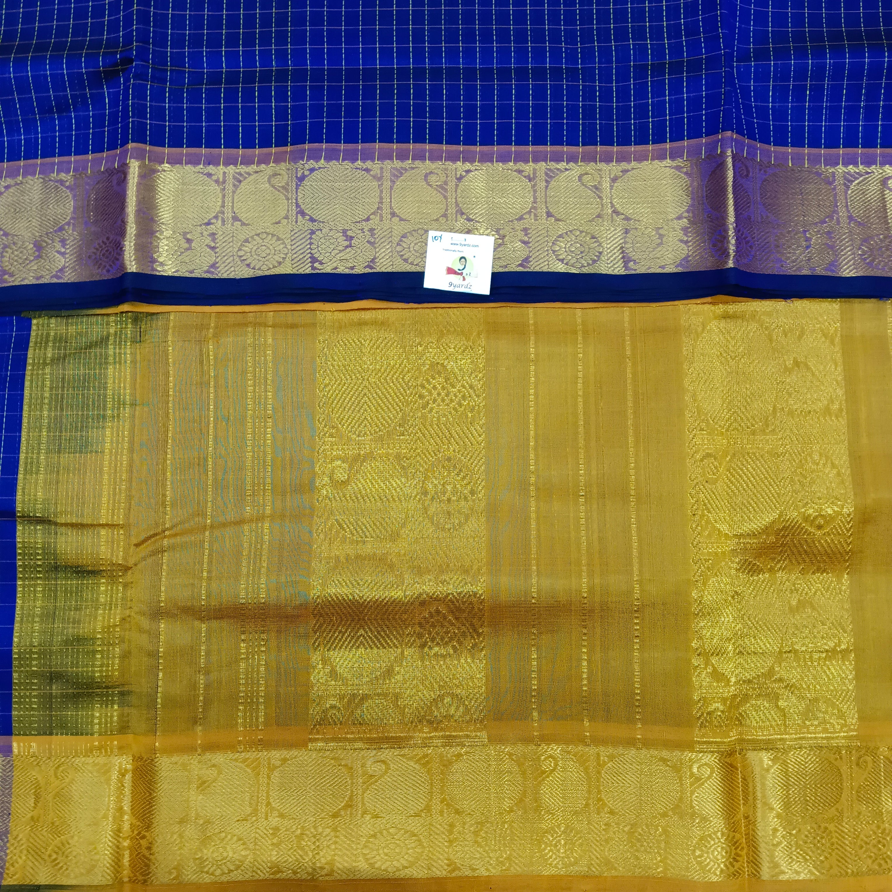 Pure silk cotton -10yards Checked madisar
