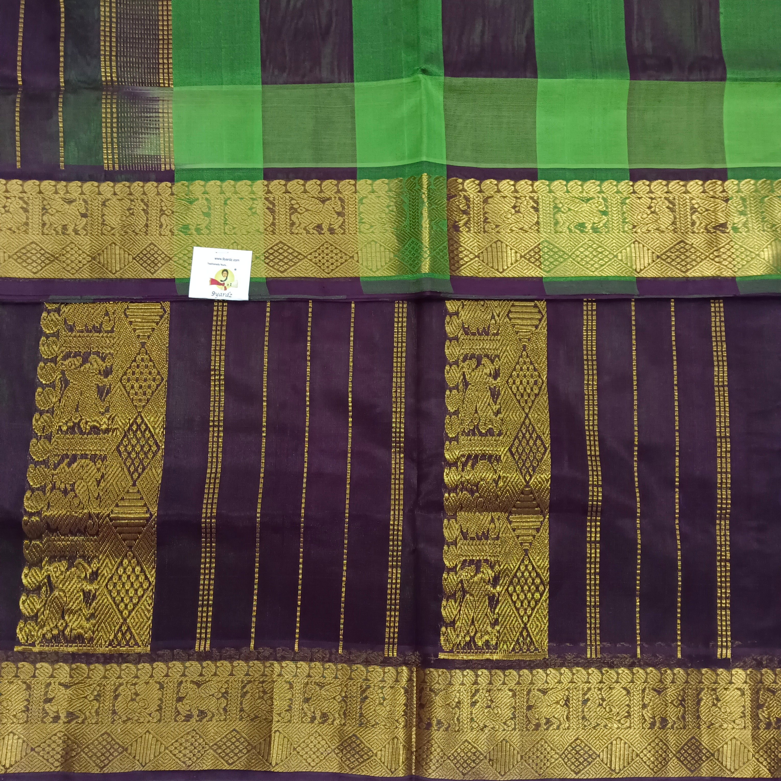 Pure silk cotton zari  Pazhum Pazhamum Check