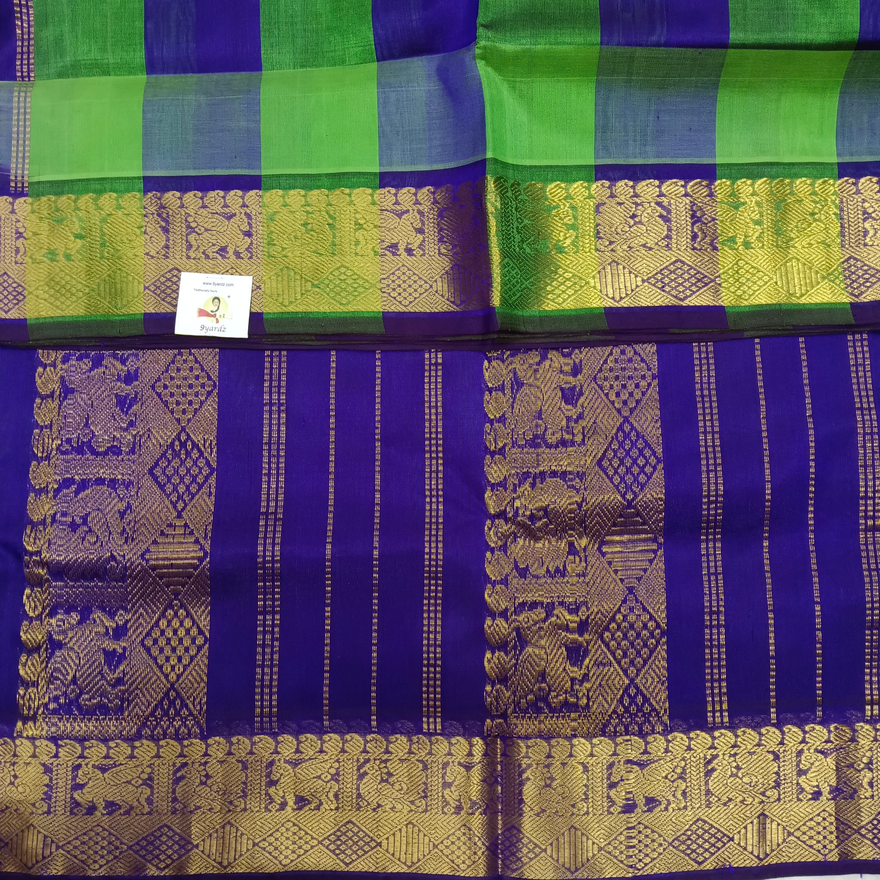Pure silk cotton zari  Pazhum Pazhamum Check