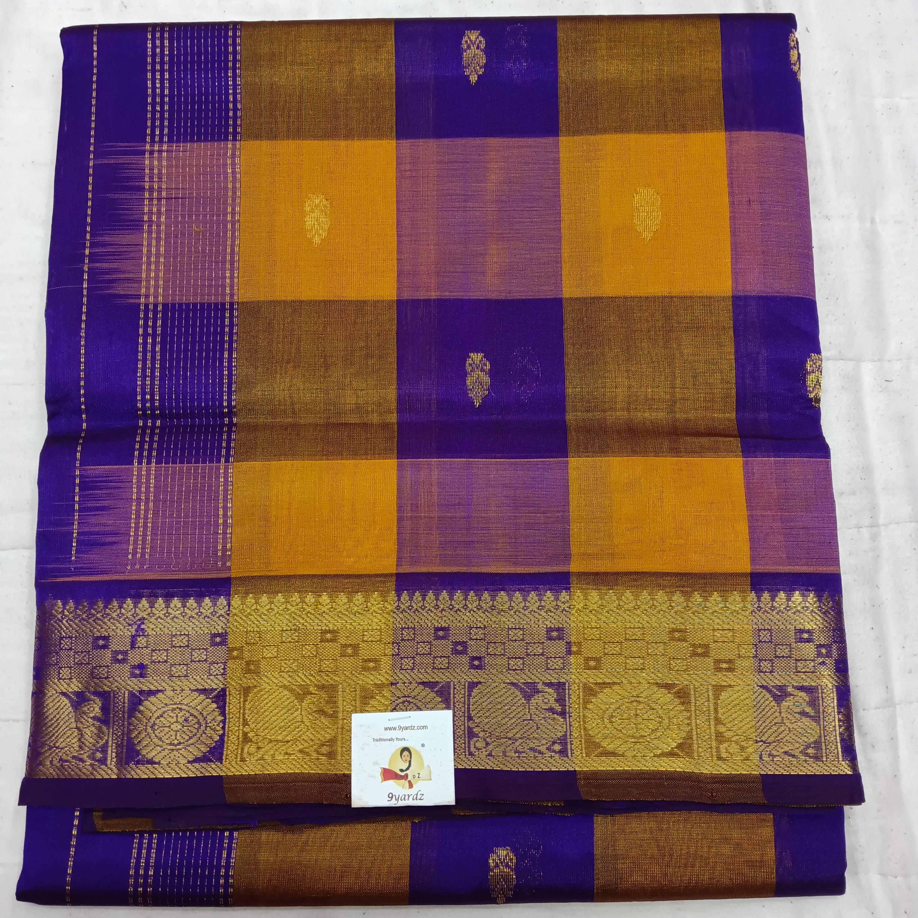 Pure silk cotton zari  Pazhum Pazhamum Check