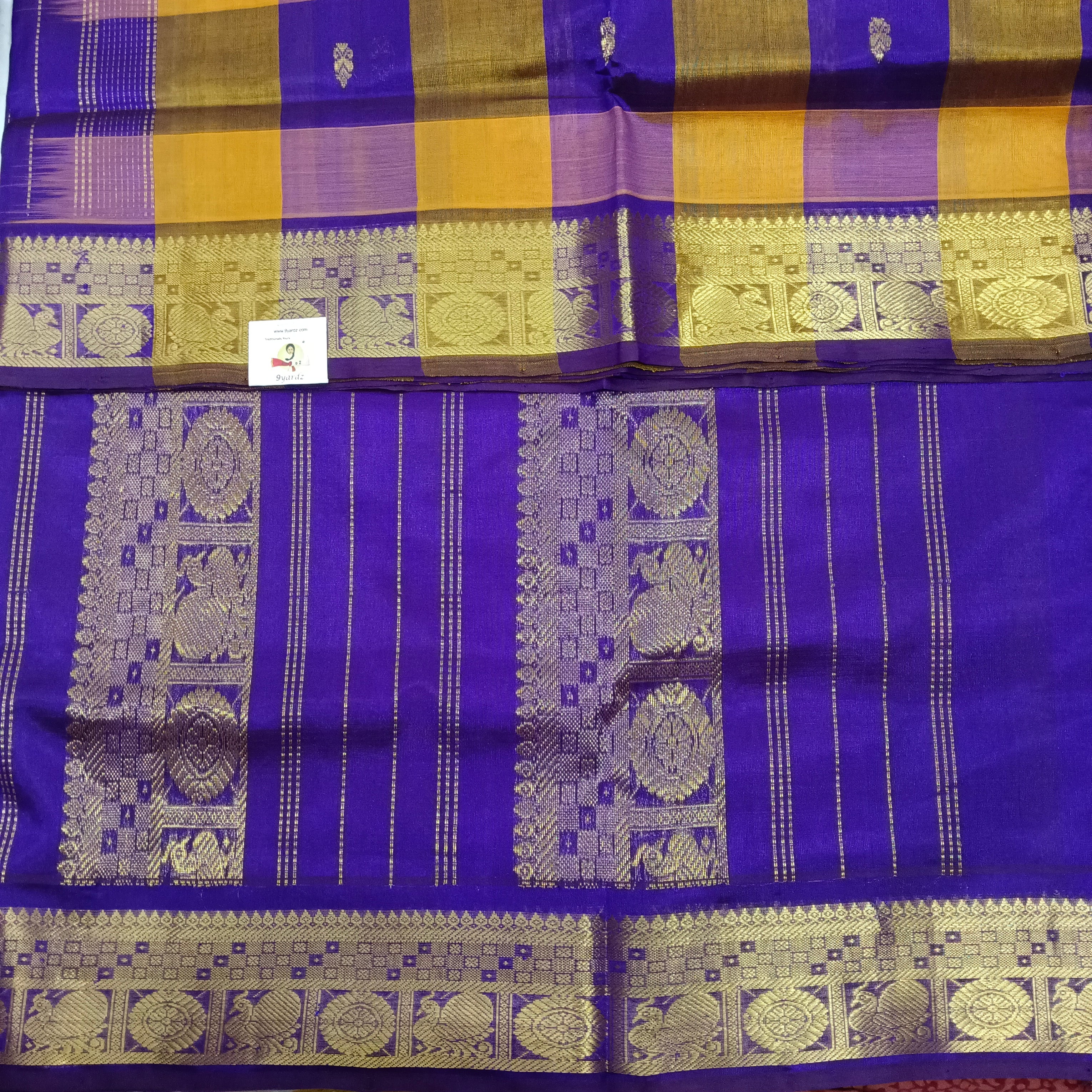 Pure silk cotton zari  Pazhum Pazhamum Check