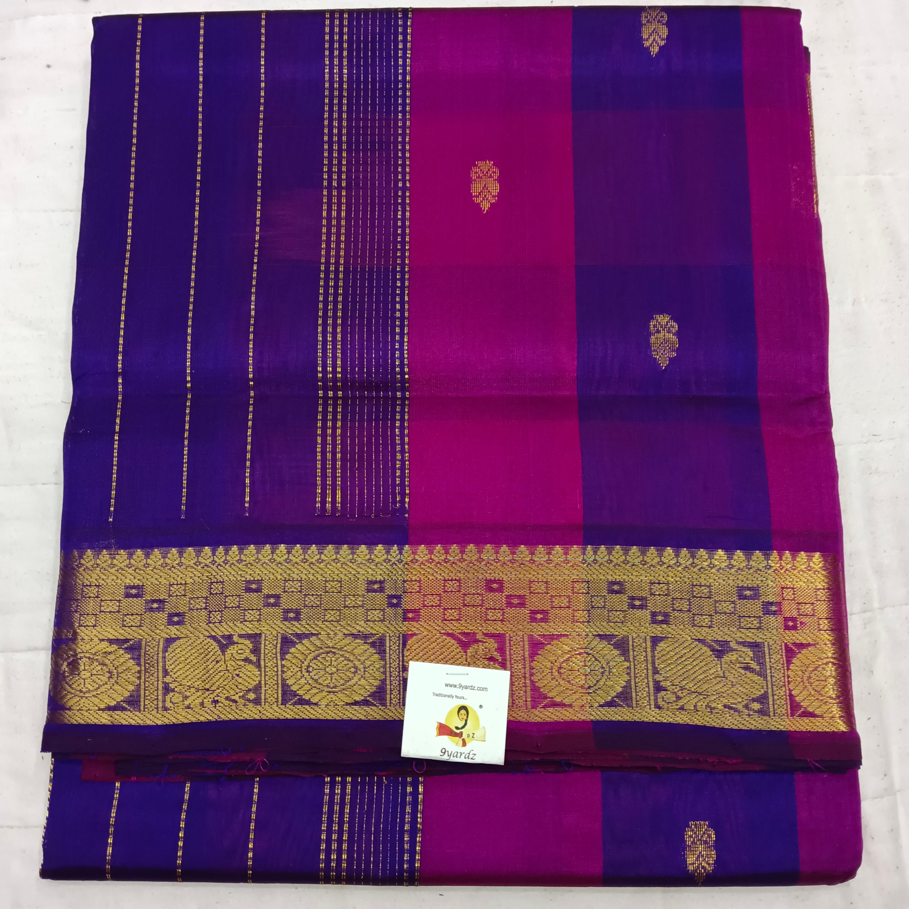 Pure silk cotton zari  Pazhum Pazhamum Check