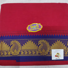 Load image into Gallery viewer, Cotton Colour Dhothi 9*5 3 inch zari border