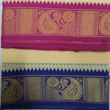 Load image into Gallery viewer, Cotton Colour  Dhothi 9*5 3 inch Zari border