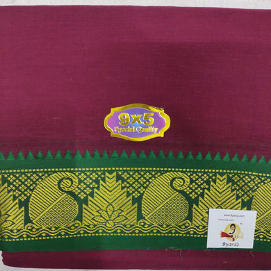 Cotton Colour  Dhothi 9*5 3 inch Zari border