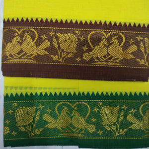 Cotton Colour  Dhothi 9*5 3 inch Zari border