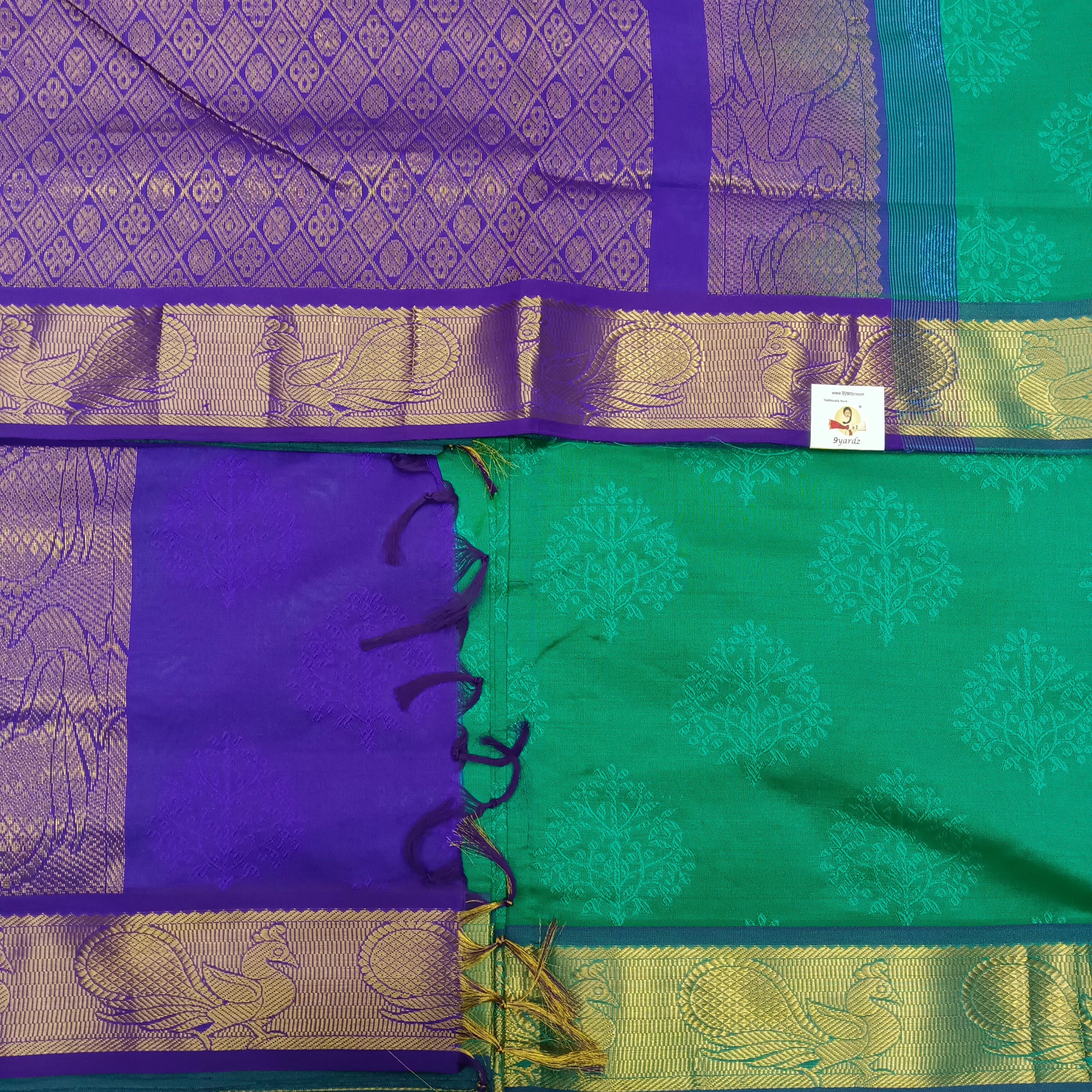 Semi Art Silk cotton Madisar Embossed