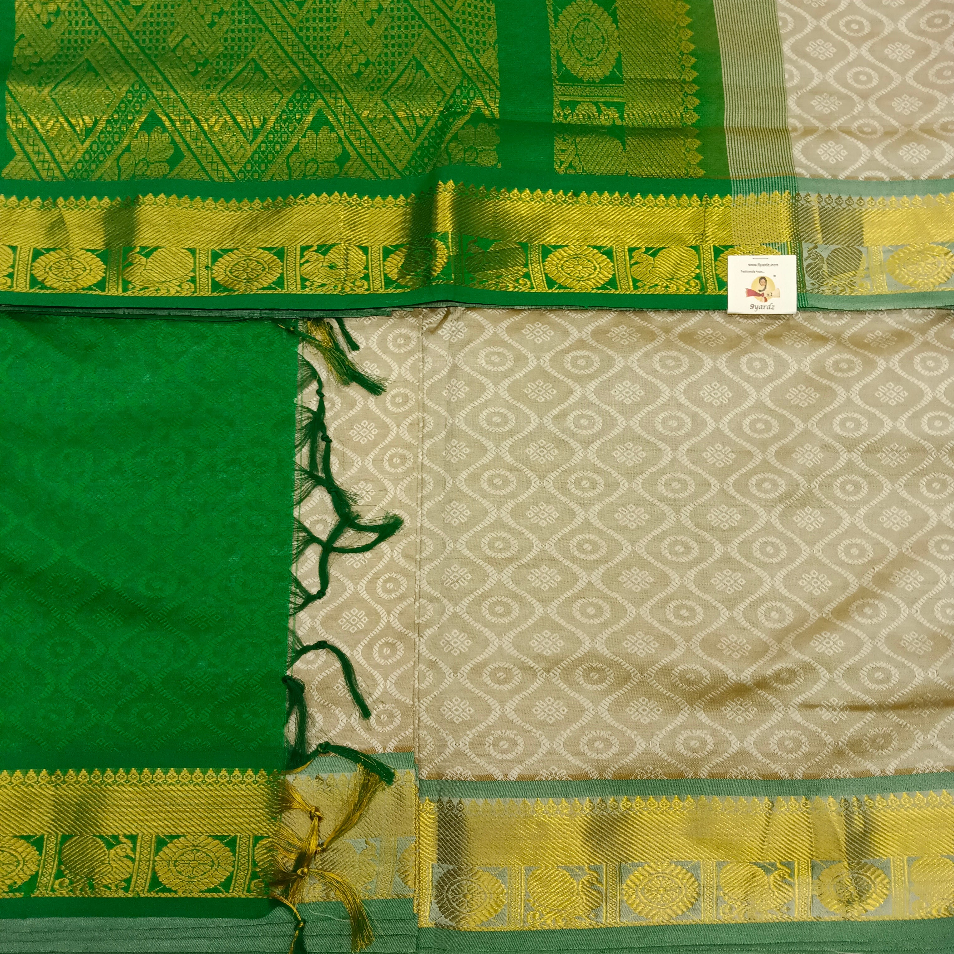 Semi Art Silk cotton Madisar Embossed