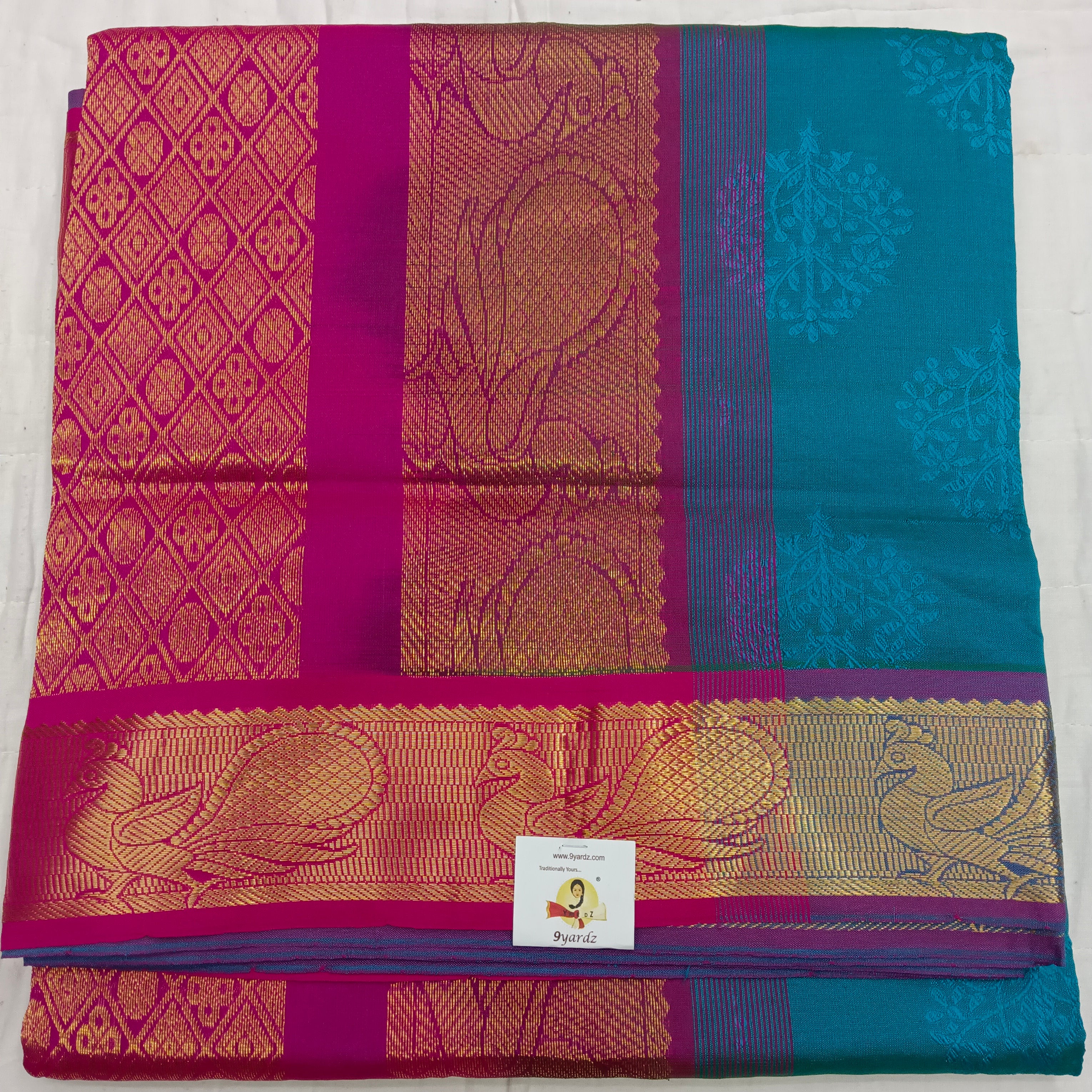 Semi Art Silk cotton Madisar Embossed