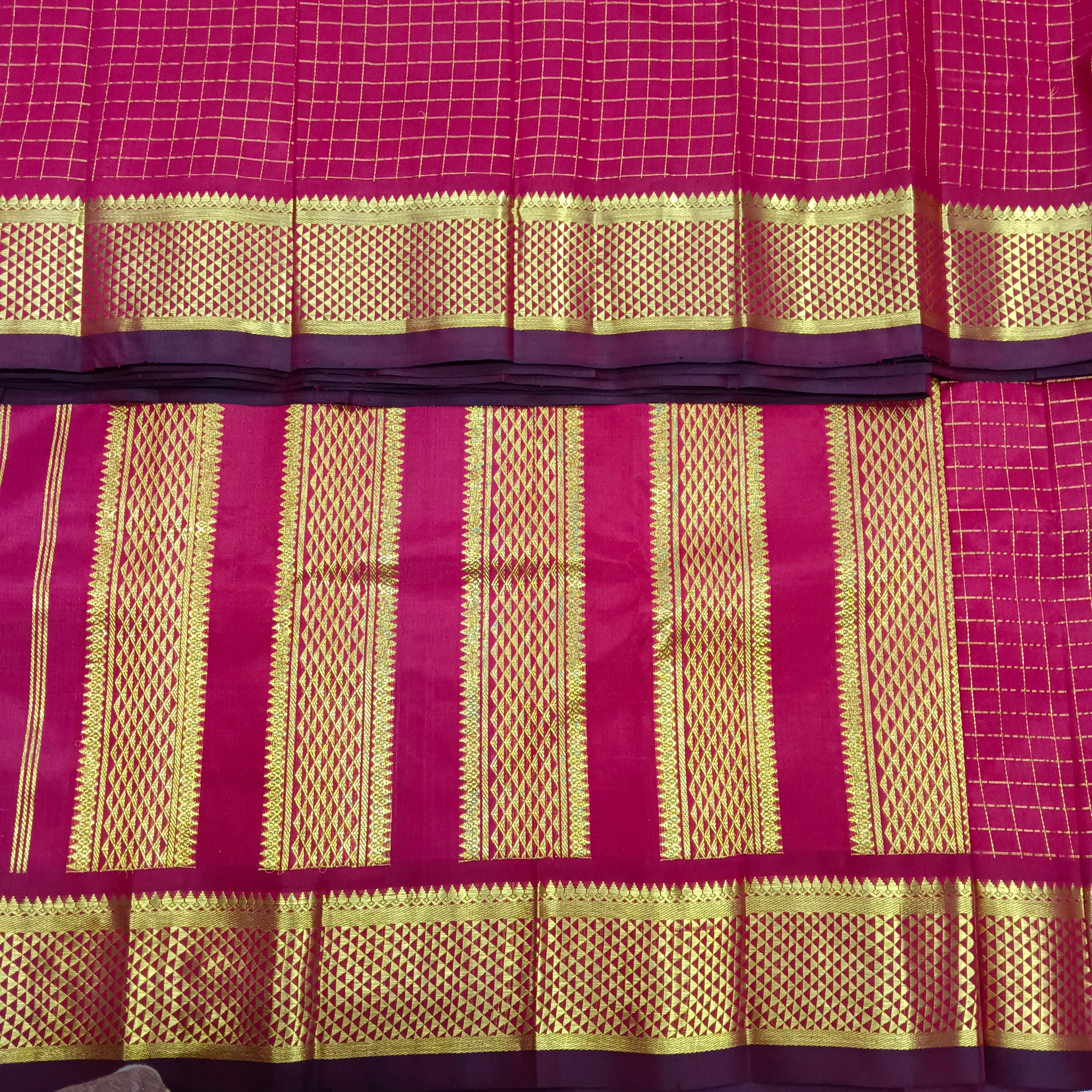 Pure silk Checked 10yardz