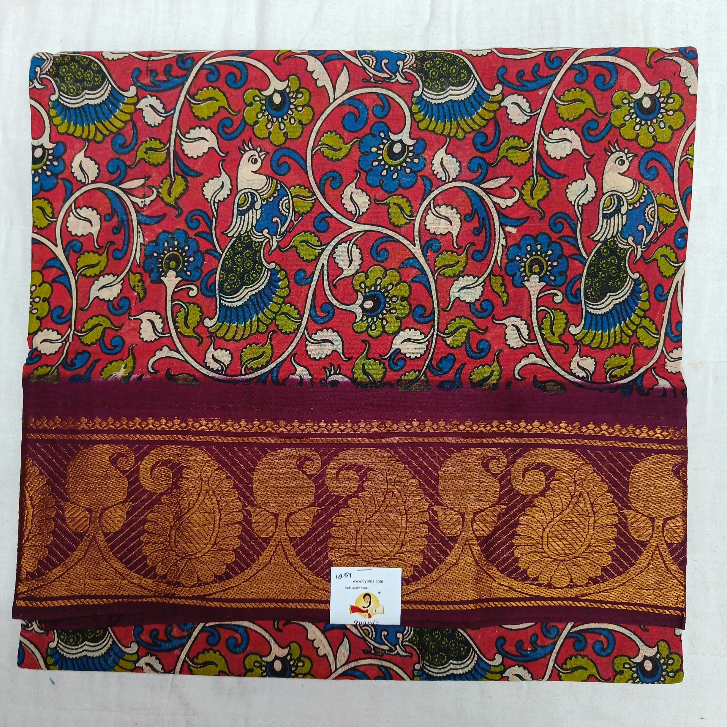 Sungudi kalamkari 10.5 yards