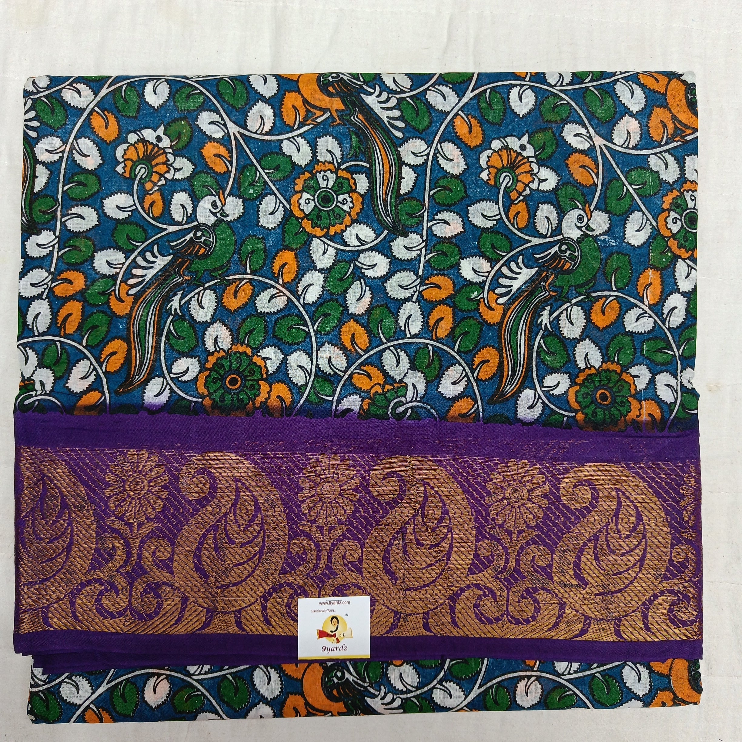 Sungudi kalamkari 10.5 yards