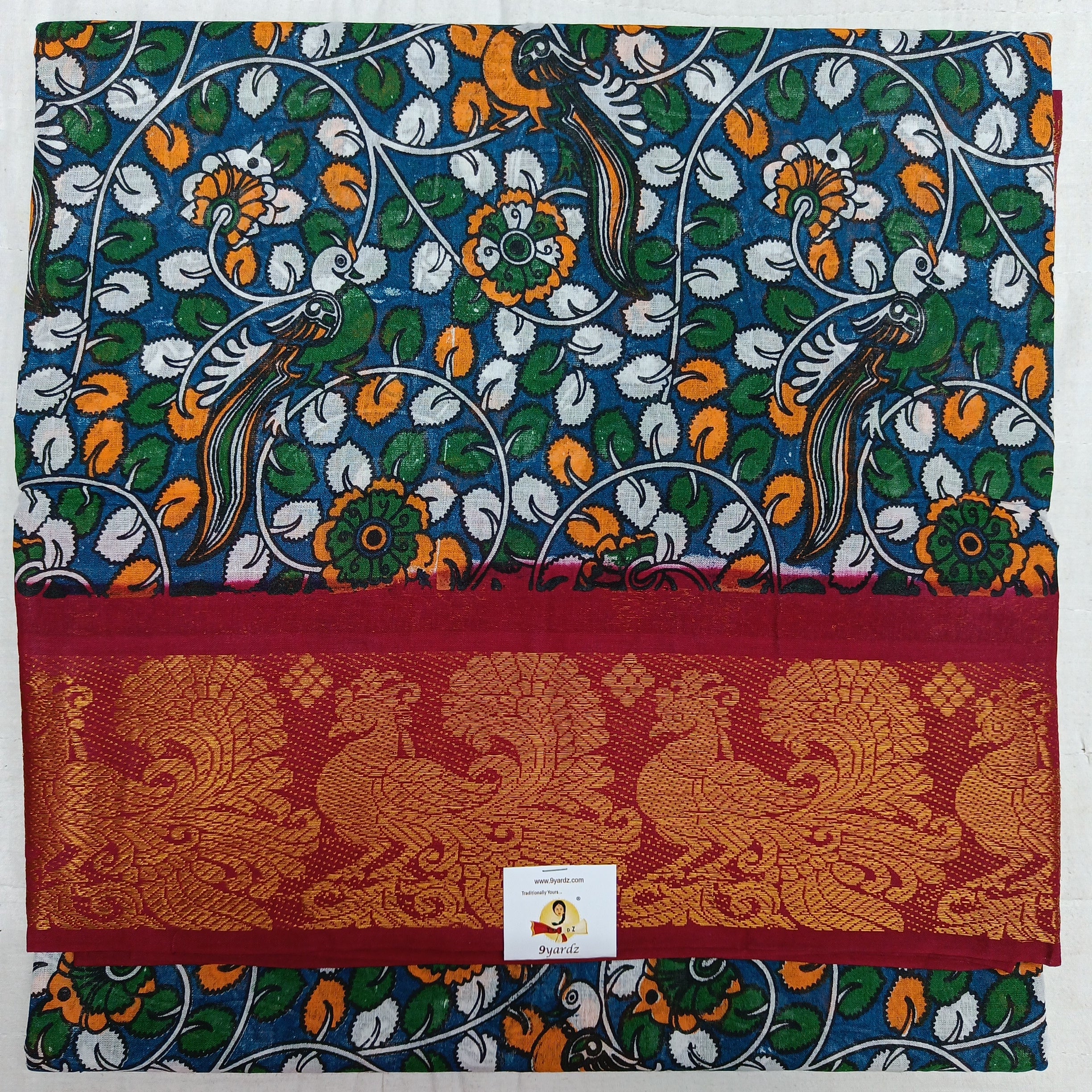 Sungudi kalamkari 10.5 yards