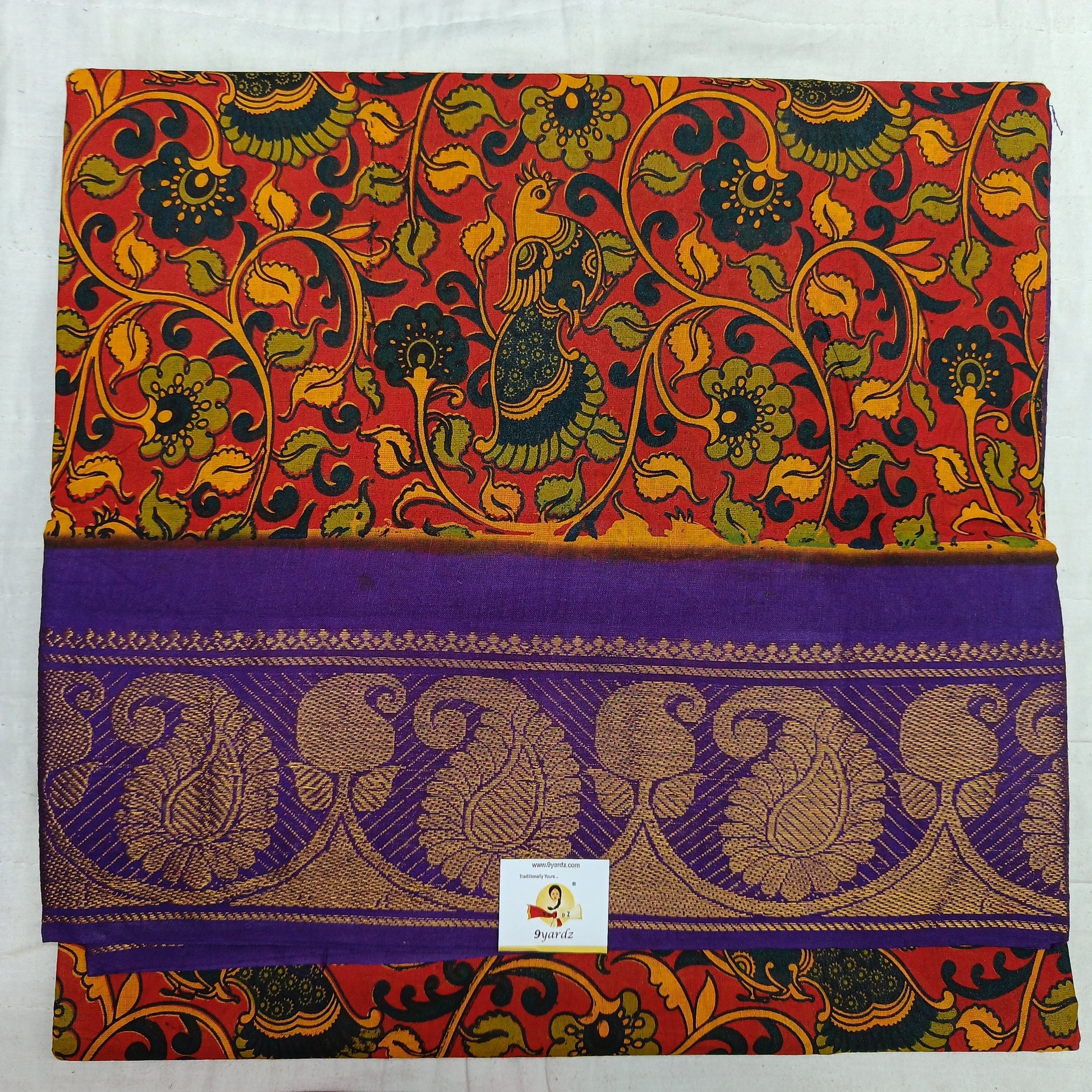 Sungudi kalamkari 10.5 yards