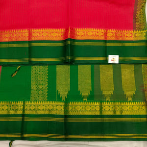 Pure Silk Cotton Korvai 6Yards - Thread Checked